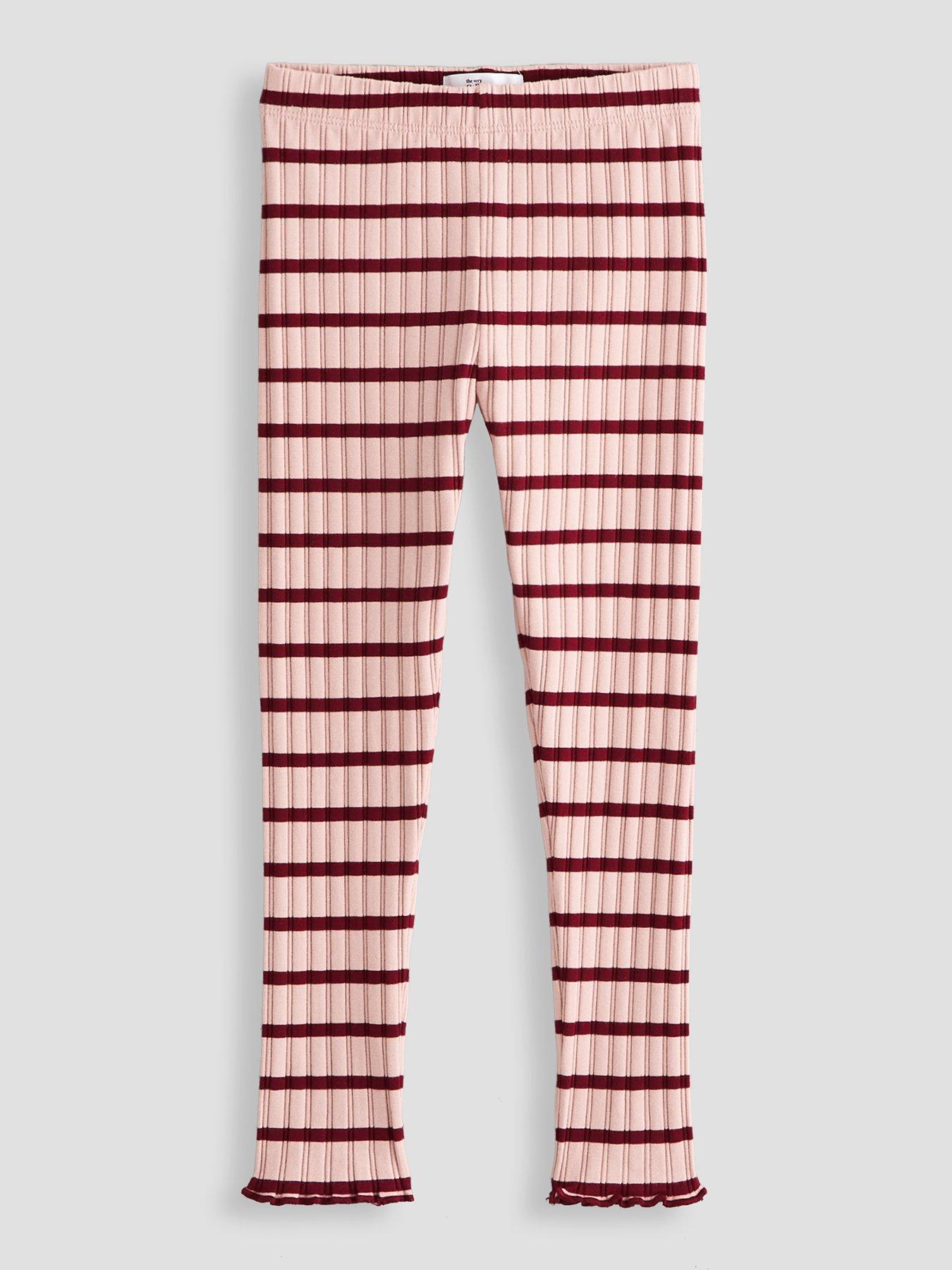 Image 1 of 4 of The Very Collection Girls Stripe Basic Leggings - Pink