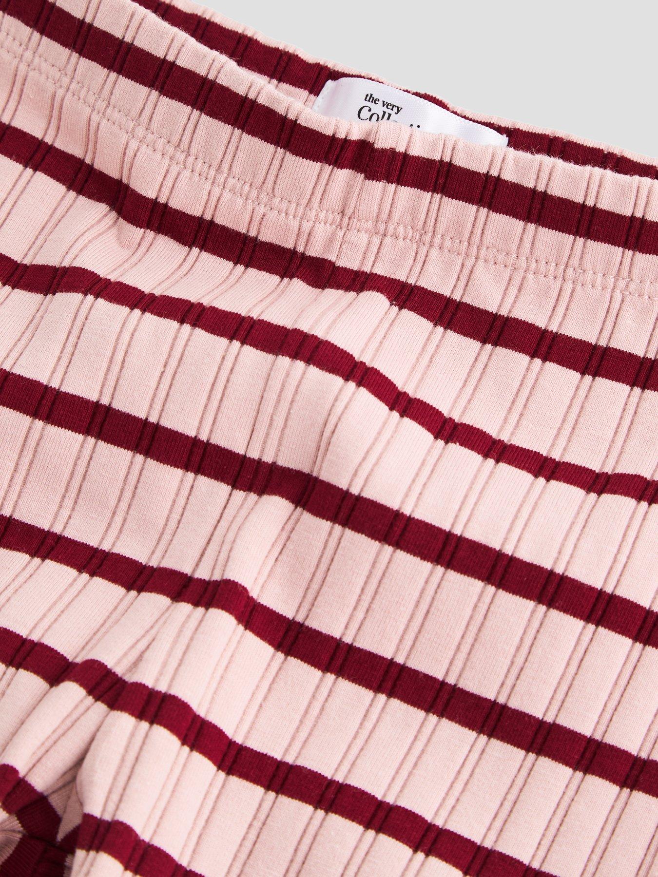 Image 3 of 4 of The Very Collection Girls Stripe Basic Leggings - Pink