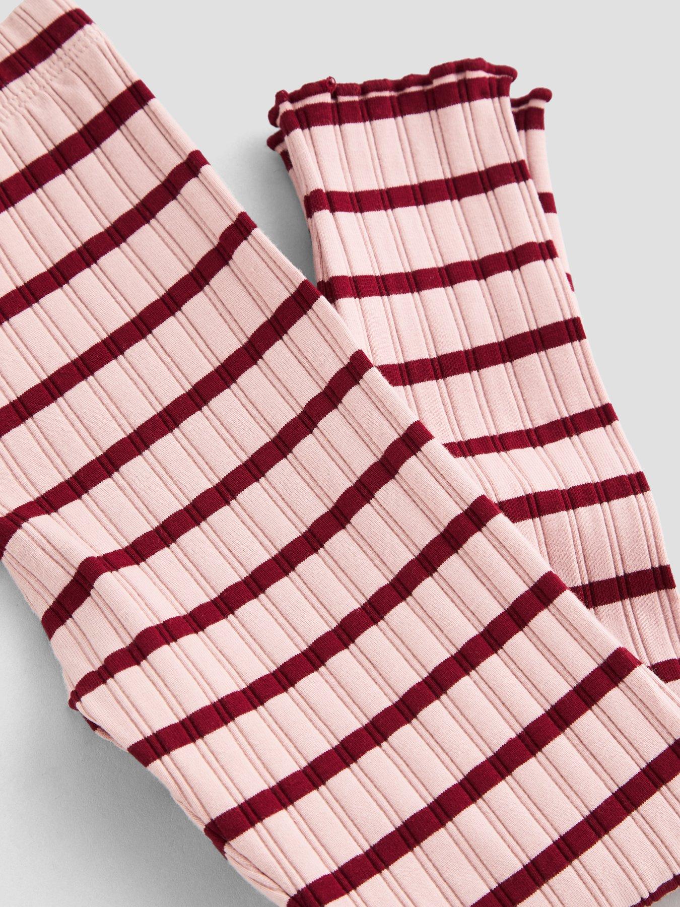Image 4 of 4 of The Very Collection Girls Stripe Basic Leggings - Pink
