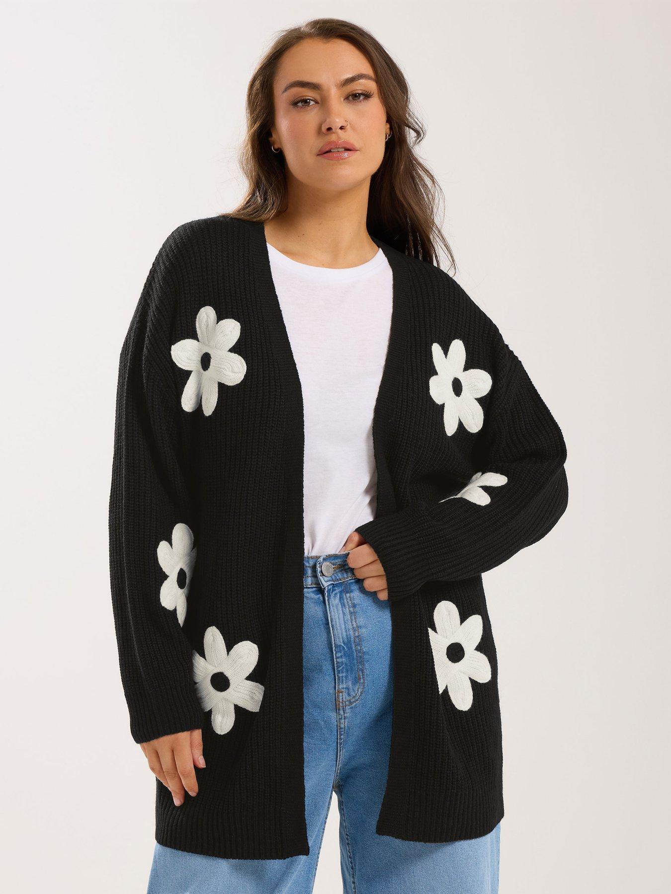 Yours Curve 3d Floral Midi Cardigan