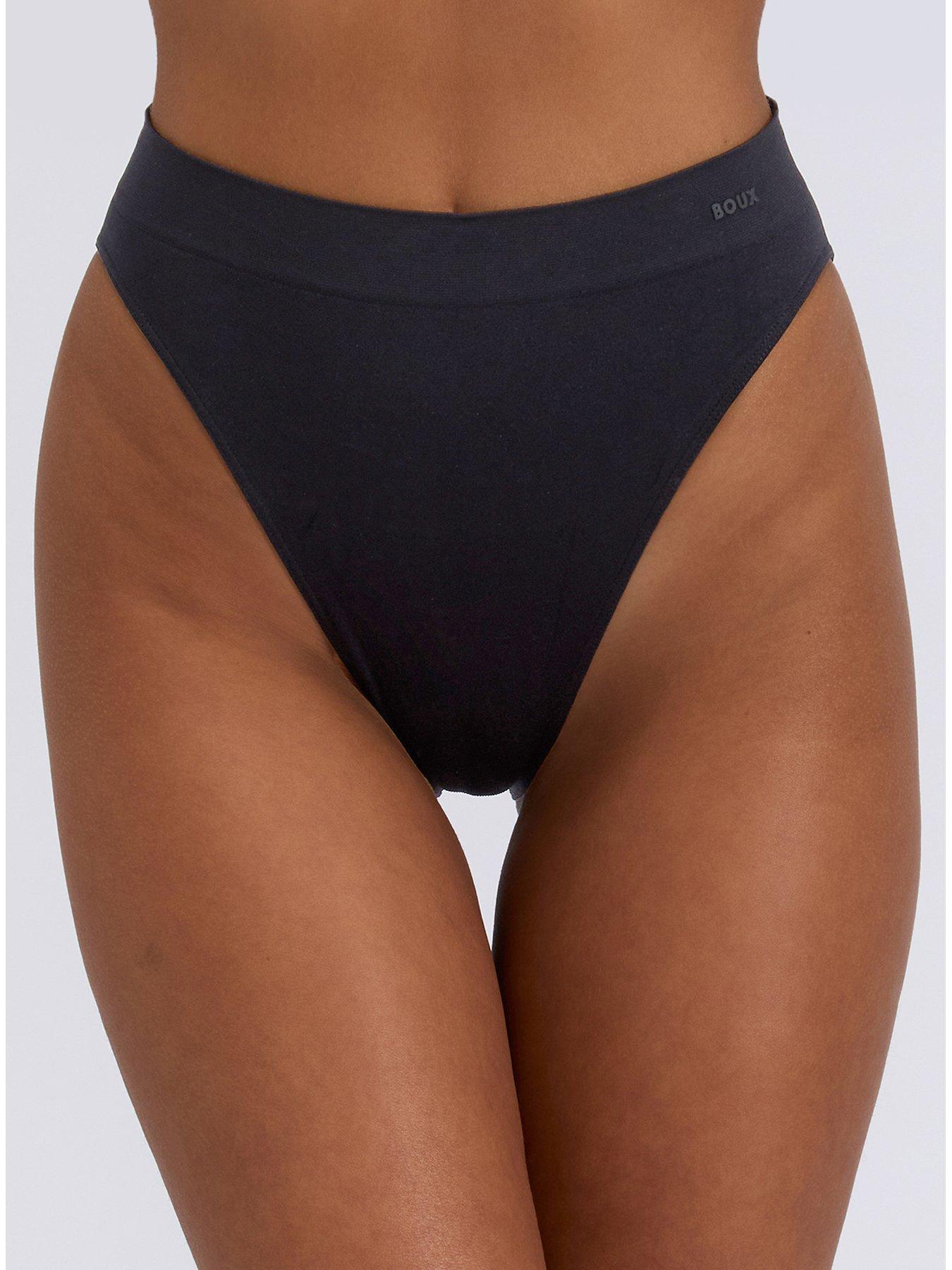 Image 4 of 6 of Boux Avenue Seamfree High Leg Brazilian 3pk - Pink Mix