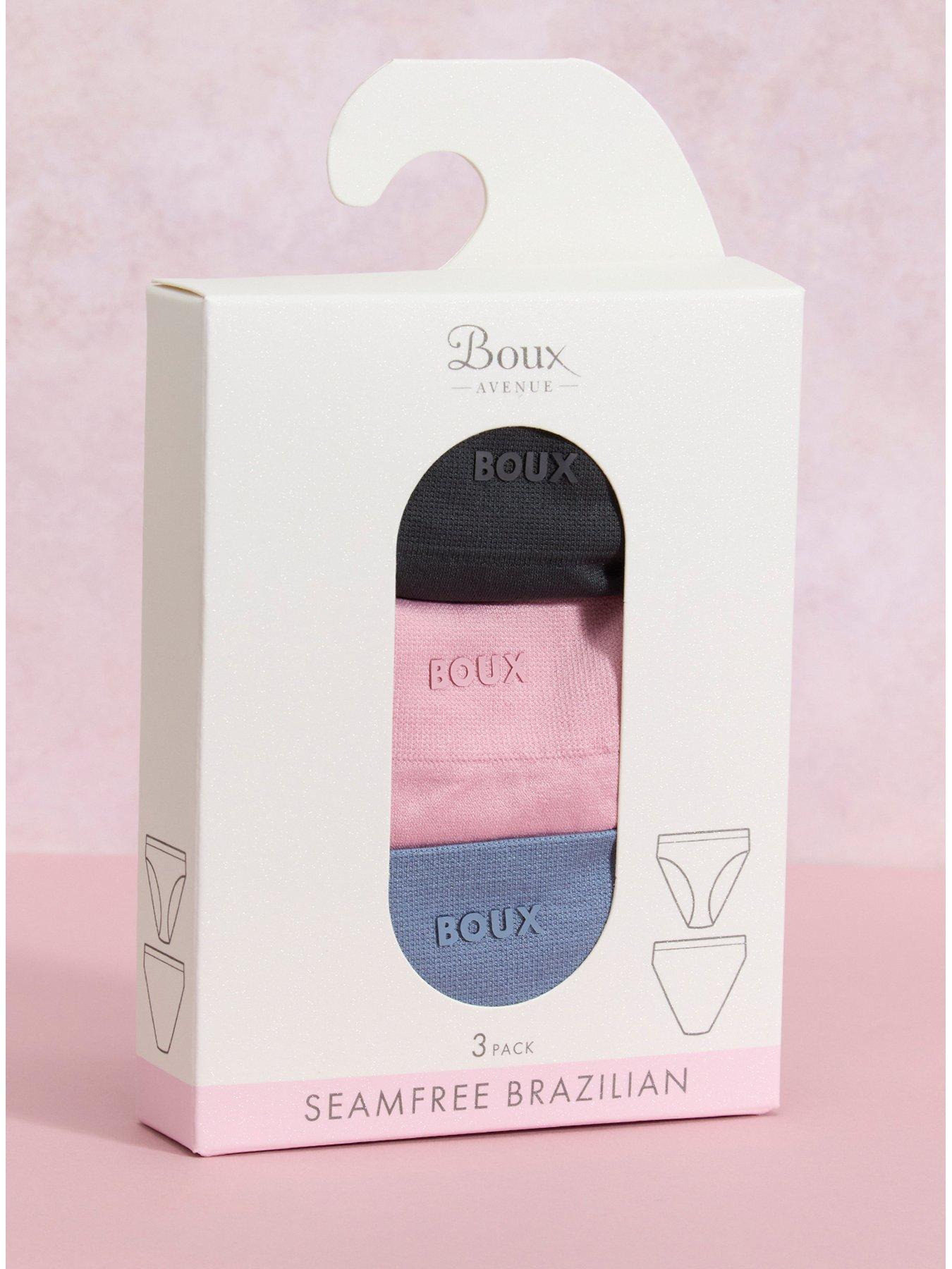 Image 6 of 6 of Boux Avenue Seamfree High Leg Brazilian 3pk - Pink Mix