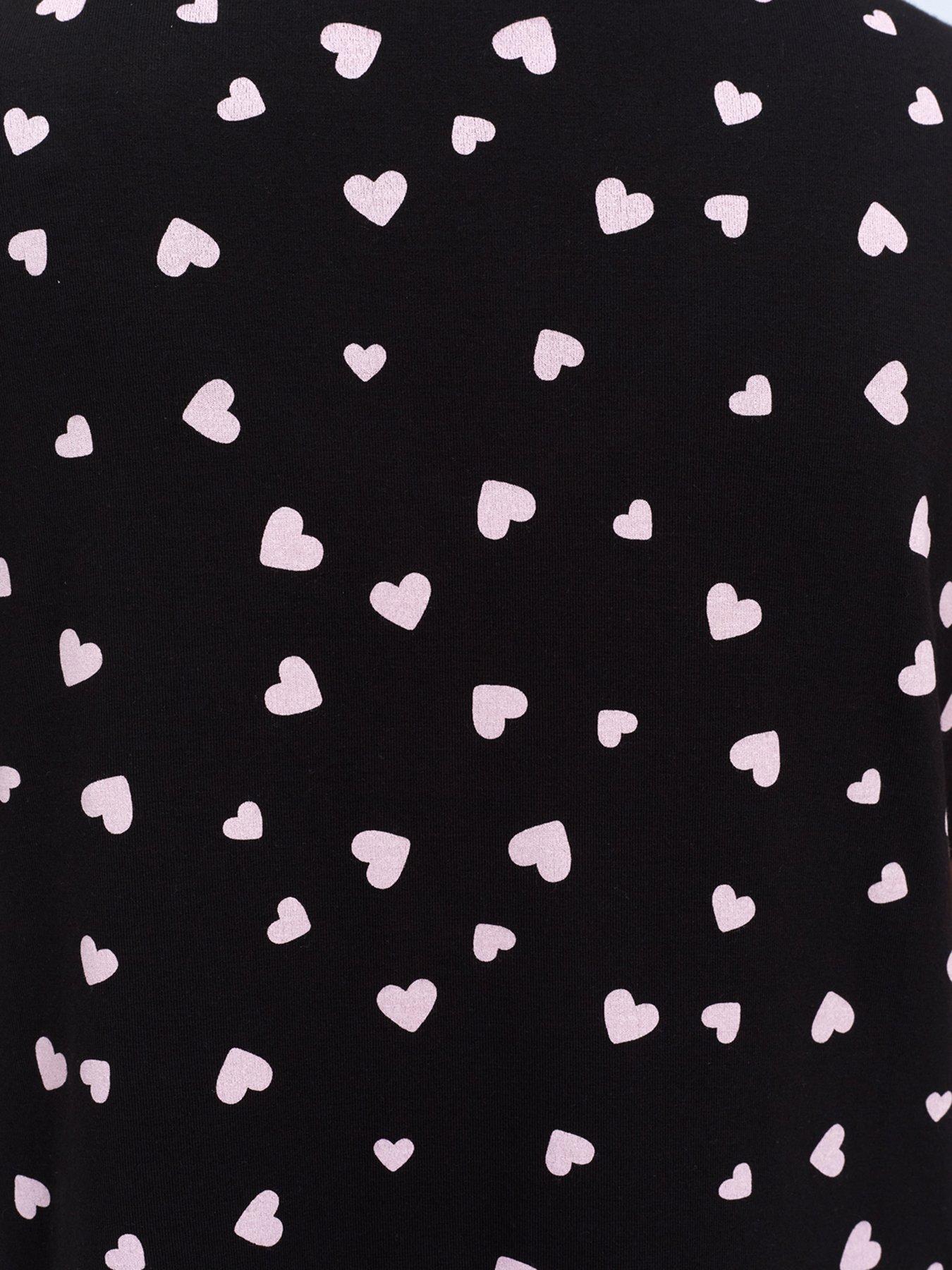 Image 6 of 6 of Boux Avenue Heart Modal Short Pyjama Set - Black