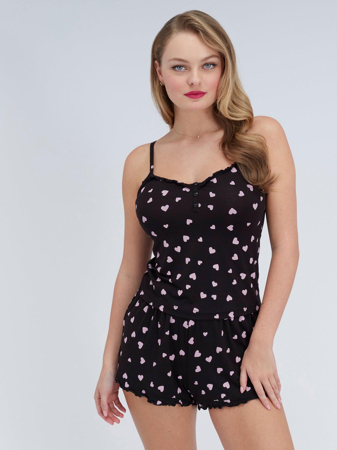 Boux Avenue Heart Modal Cami Set - Black Mix
