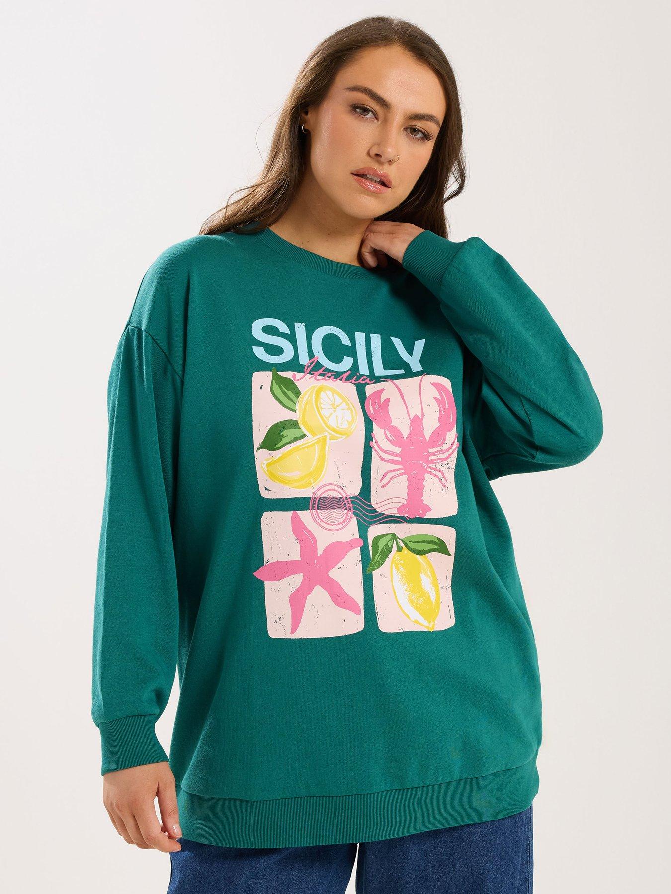 Image 1 of 5 of Yours Curve Sicily Sweatshirt