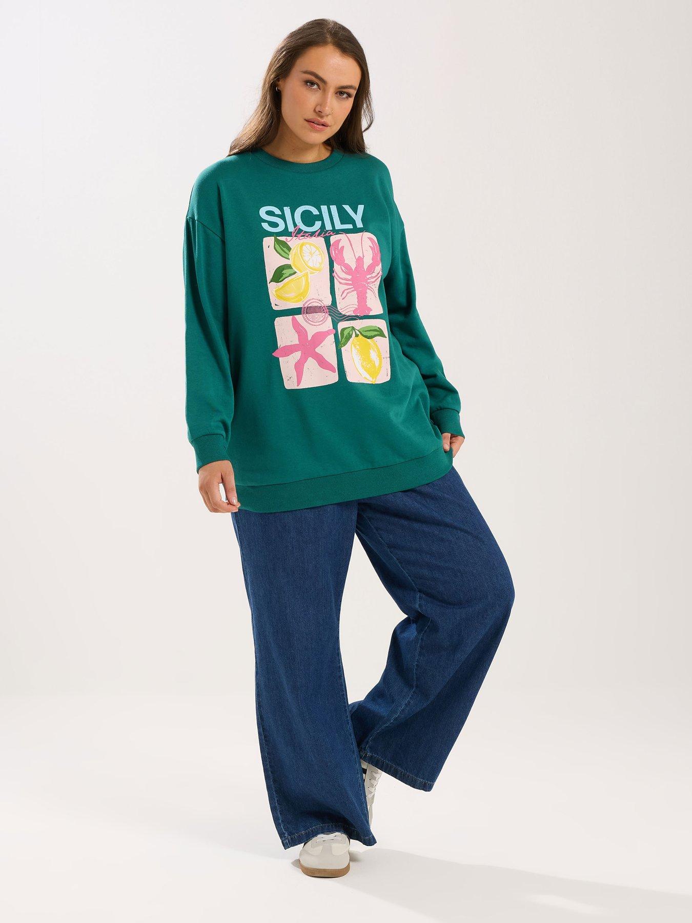 Image 3 of 5 of Yours Curve Sicily Sweatshirt