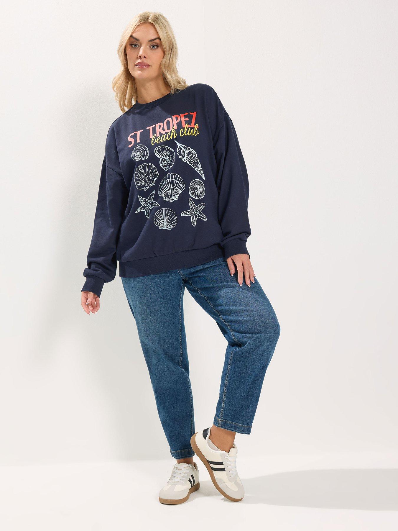 Image 3 of 5 of Yours Curve St Tropez Shell Sweatshirt