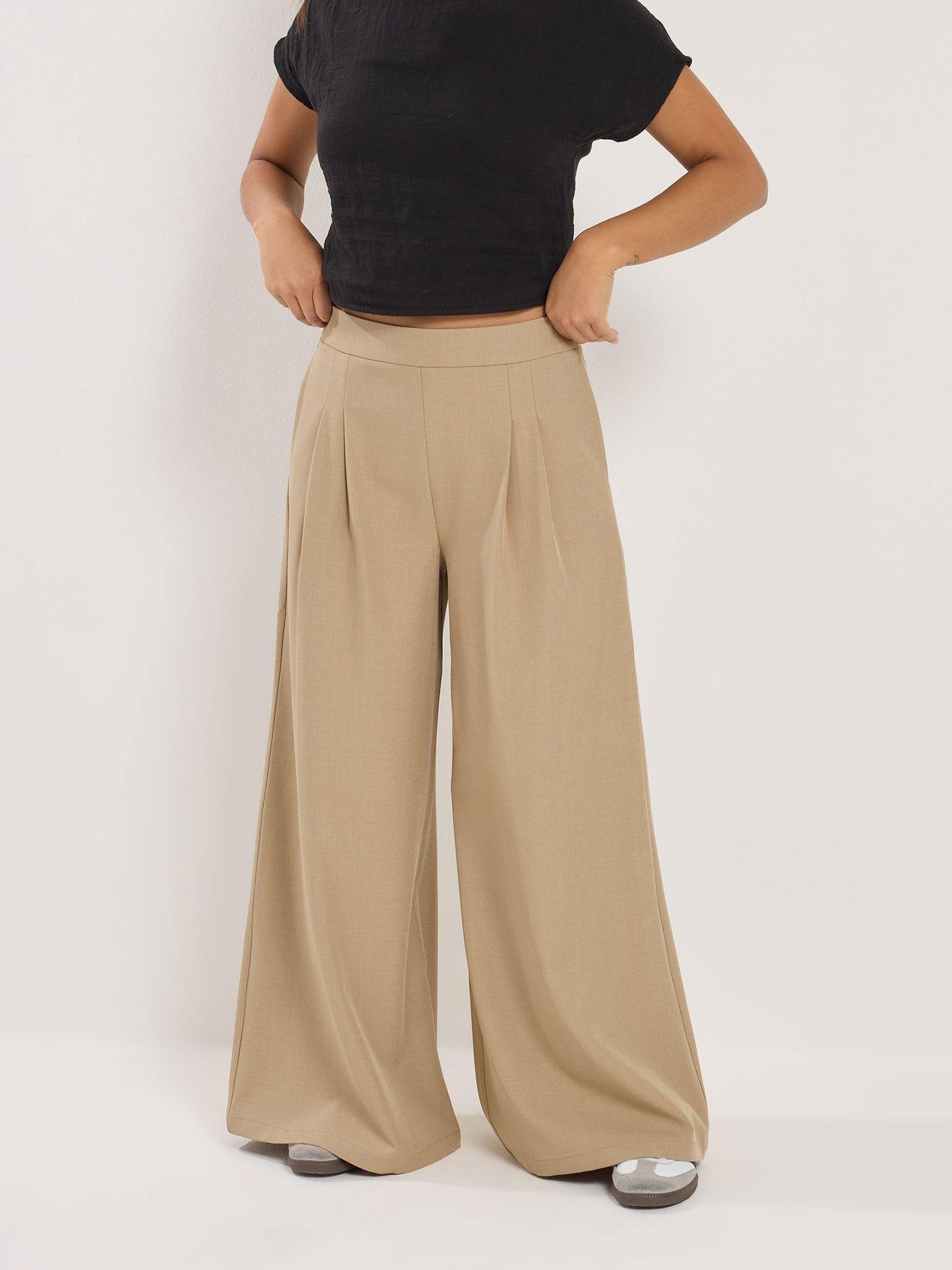 PixieGirl Petite Pleat Front Palazzo Trousers