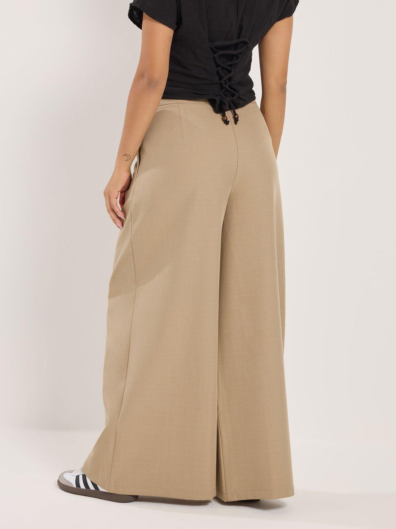 Image 2 of 5 of PixieGirl Petite Pleat Front Palazzo Trousers