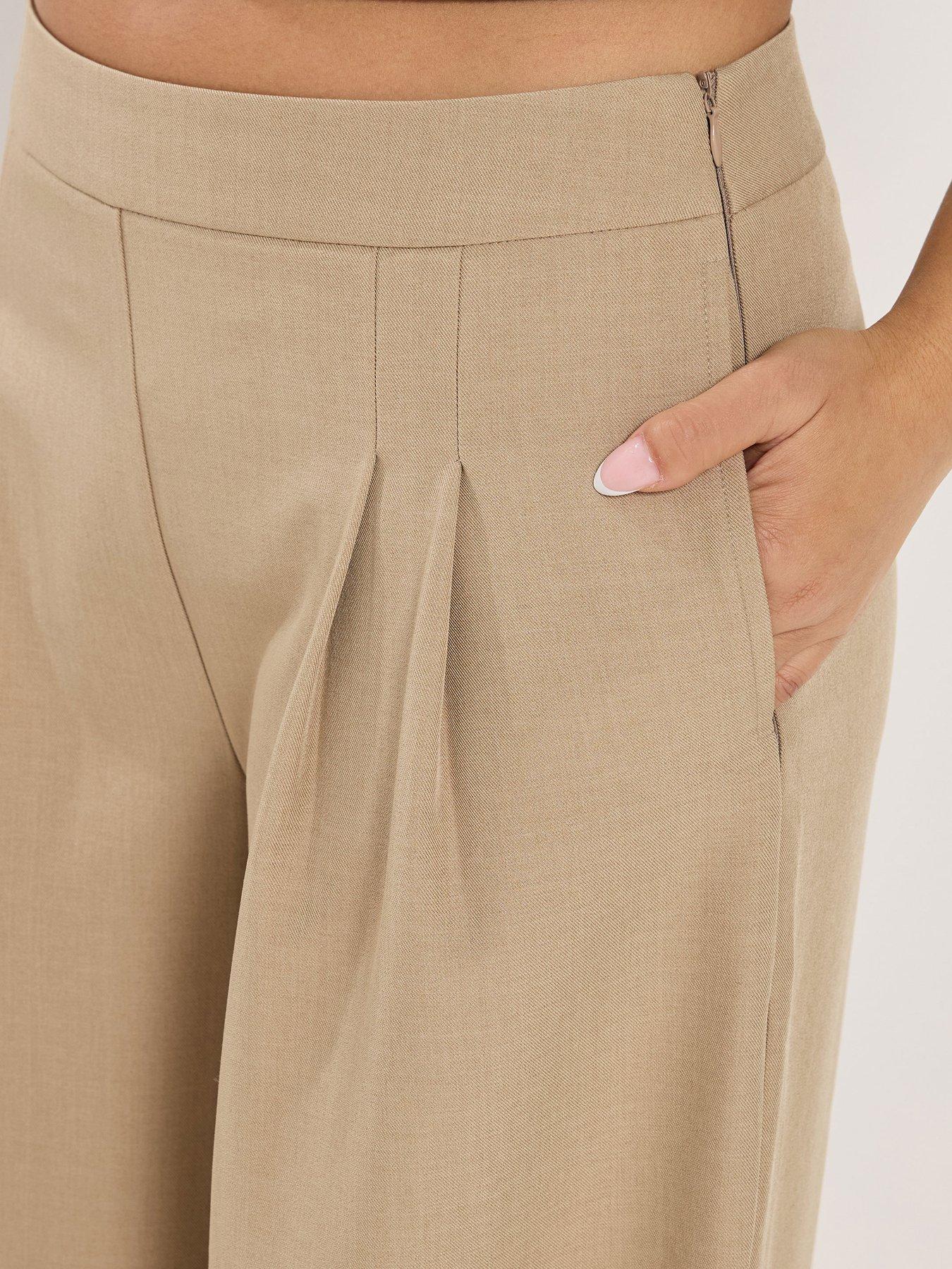 Image 4 of 5 of PixieGirl Petite Pleat Front Palazzo Trousers
