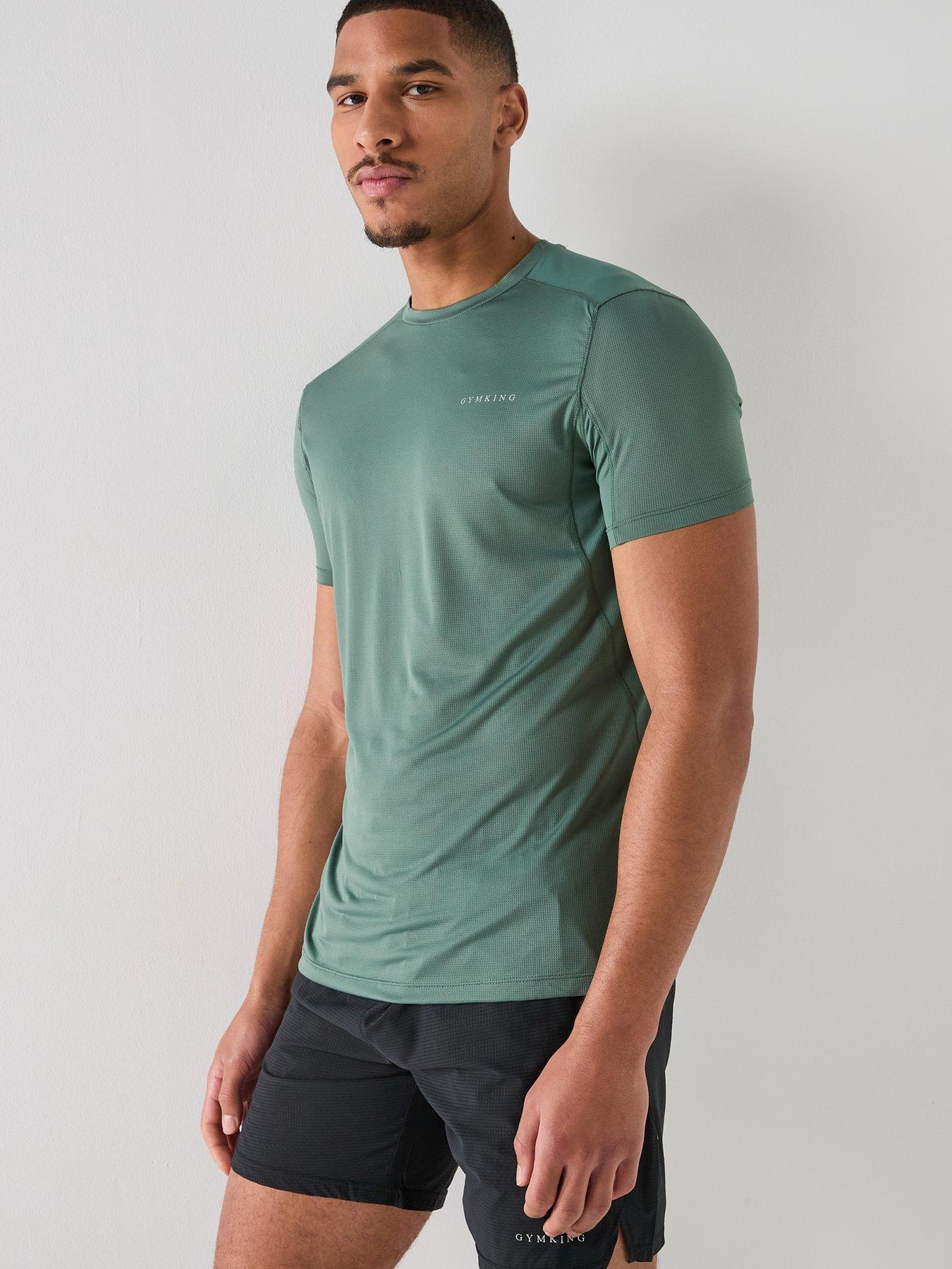 Image 1 of 4 of Gym King Mens Energise T-Shirt - Green