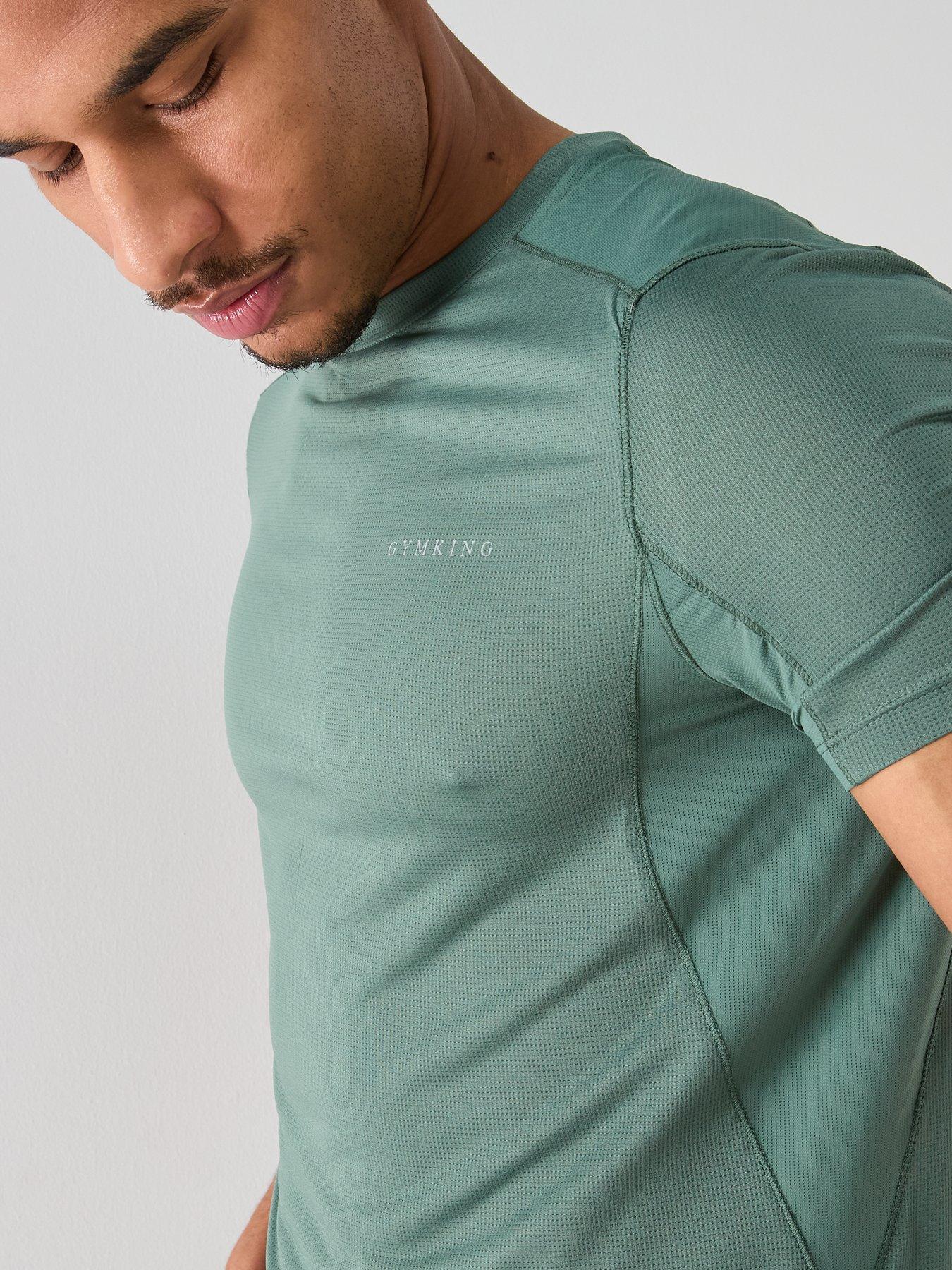 Image 4 of 4 of Gym King Mens Energise T-Shirt - Green