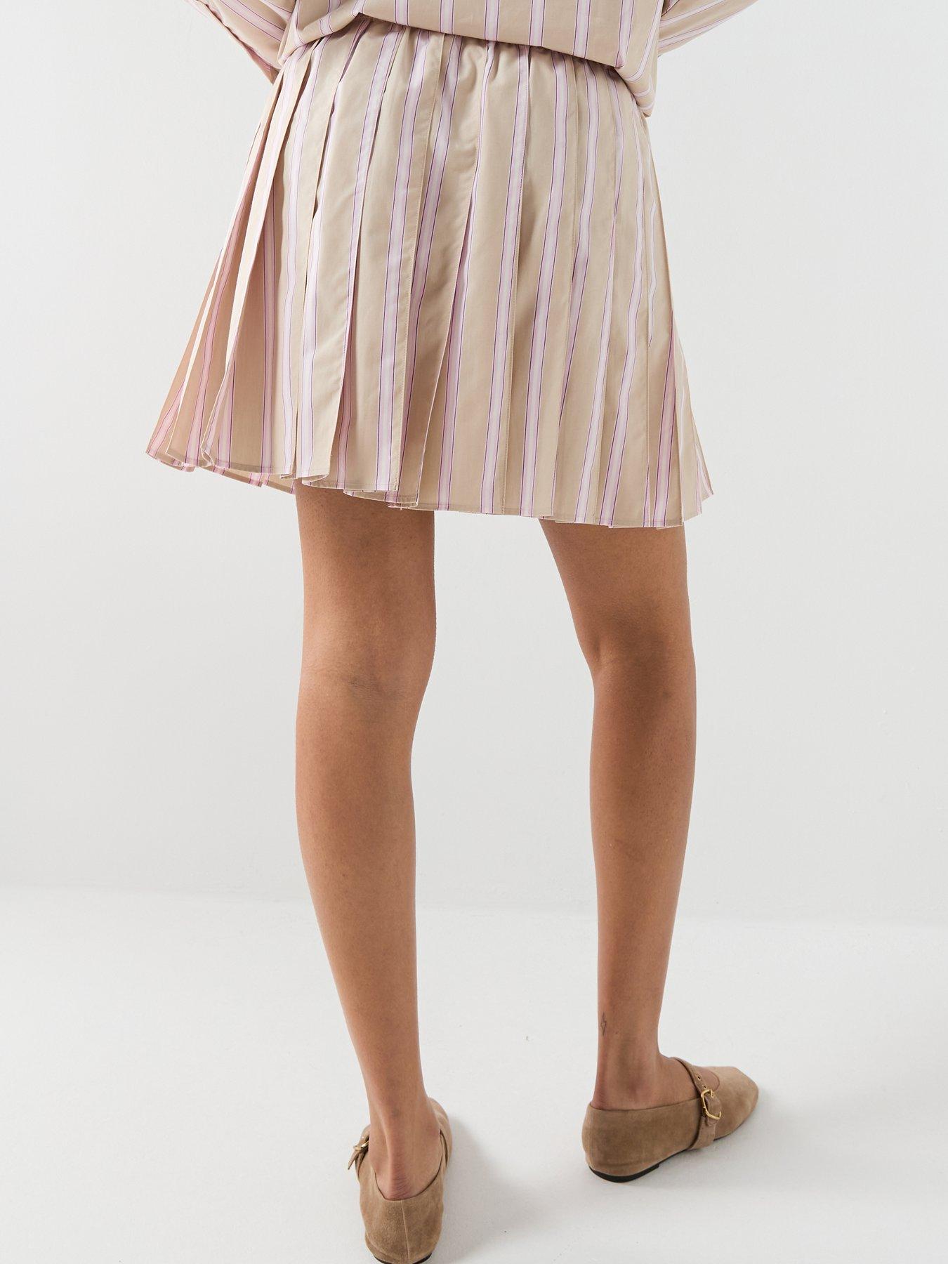 Image 2 of 5 of Lacoste Stripe Bermuda Skirt - Beige