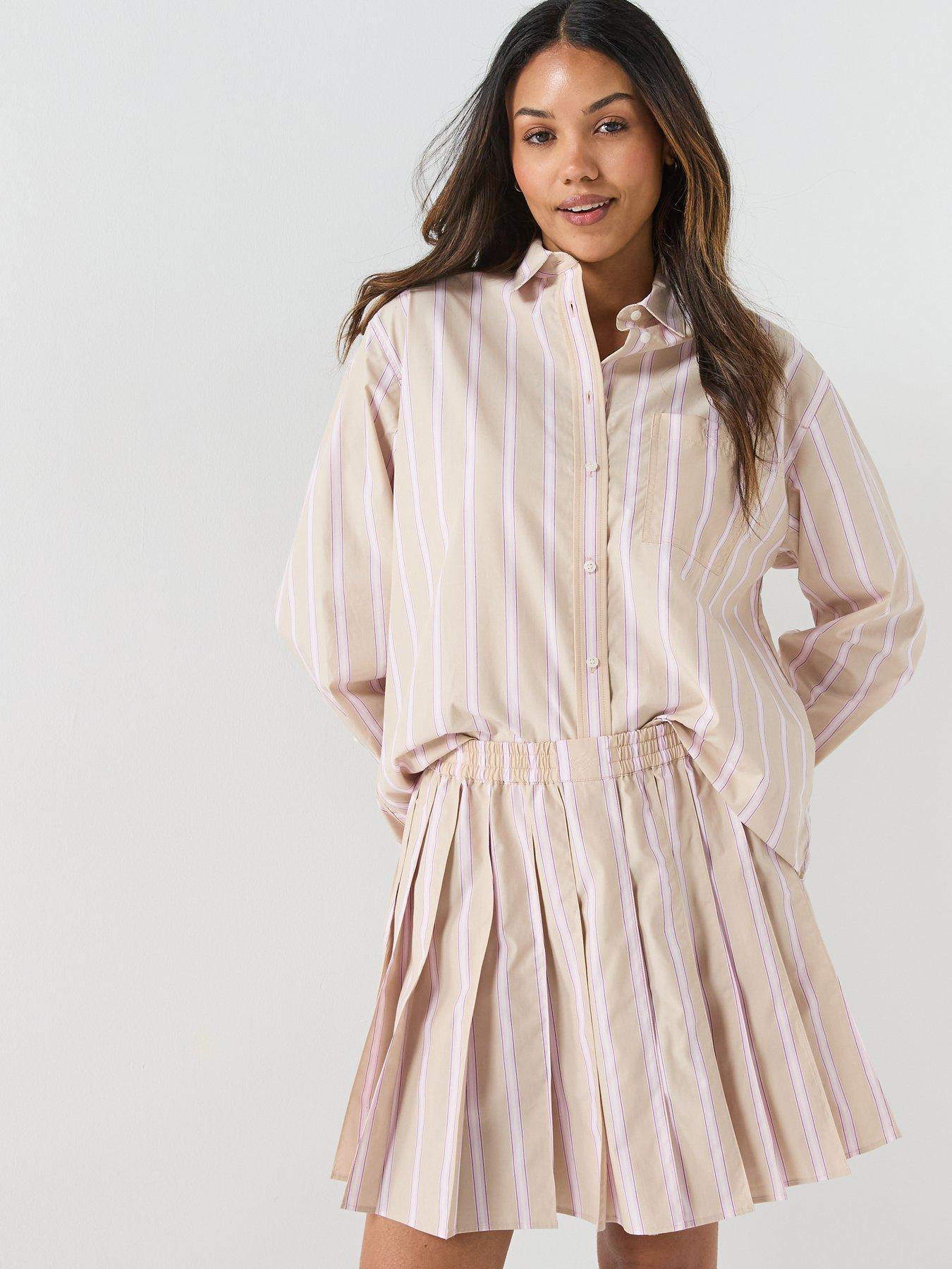 Image 5 of 5 of Lacoste Stripe Bermuda Skirt - Beige