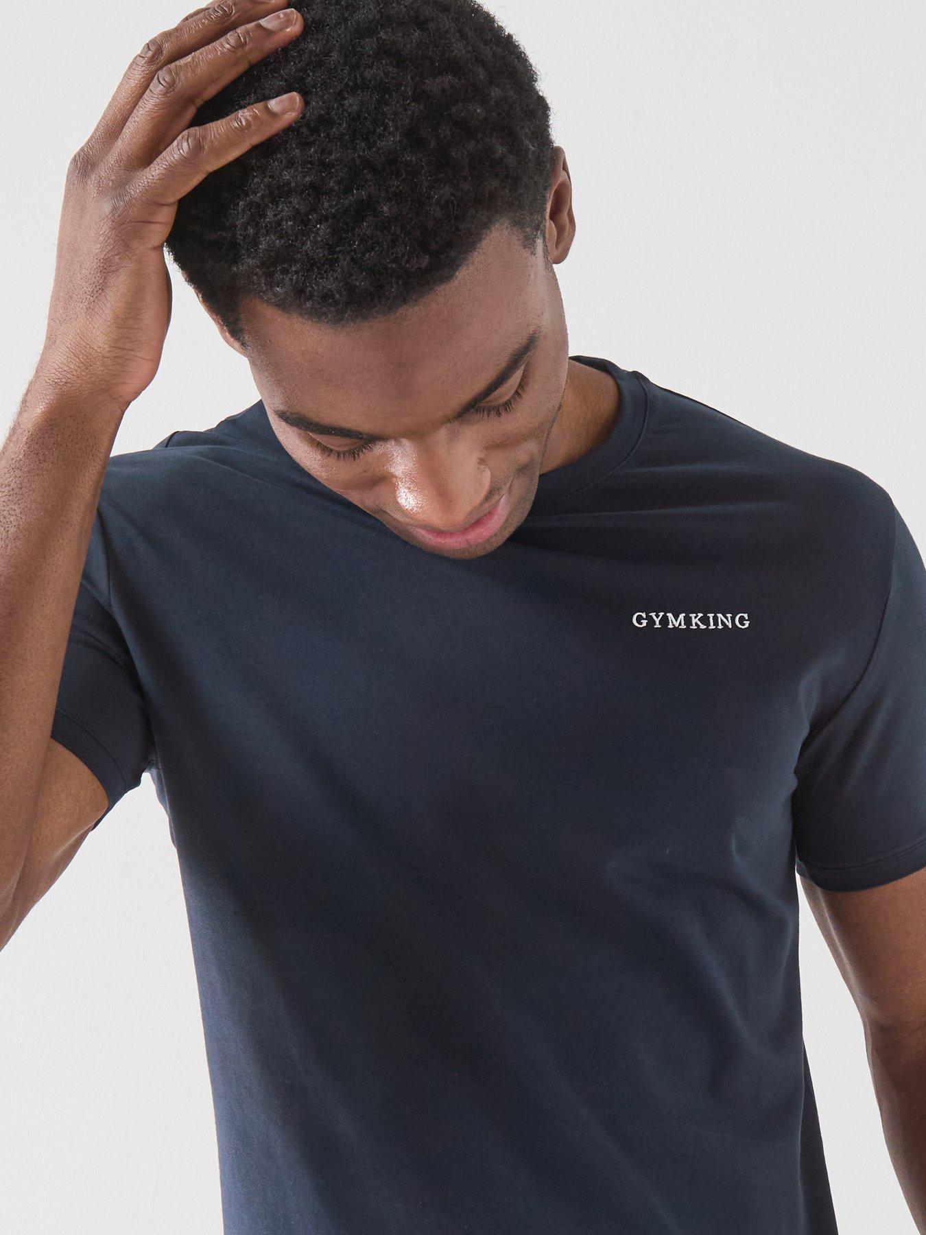 Image 4 of 6 of Gym King Mens Fundamental Linear T-Shirt - Navy