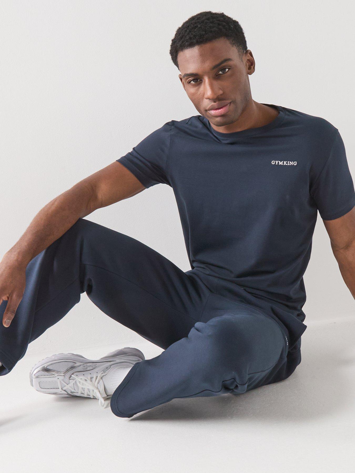 Image 6 of 6 of Gym King Mens Fundamental Linear T-Shirt - Navy