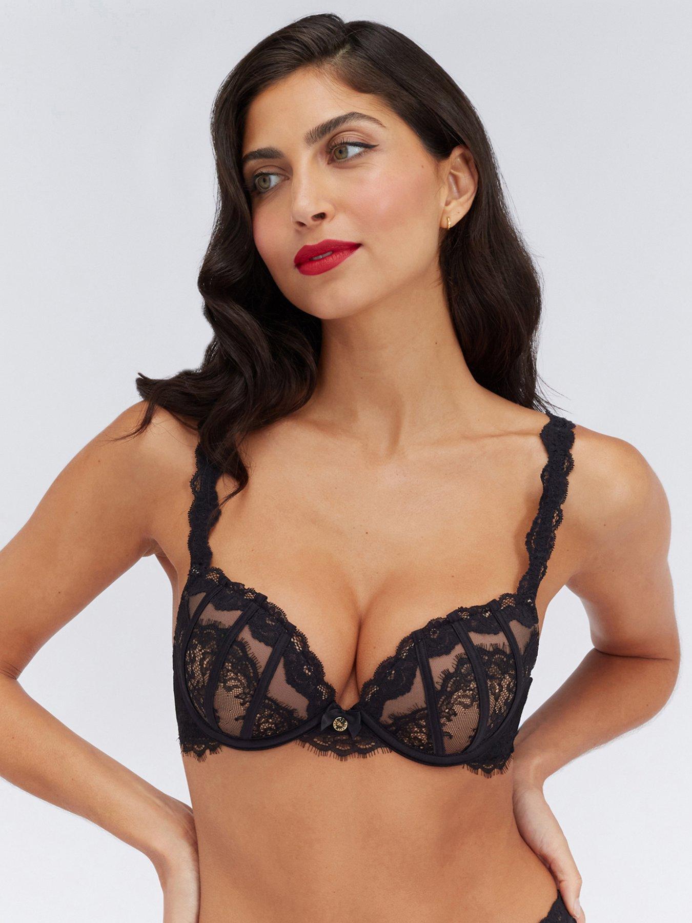 Boux Avenue Boux Avenue Juno Lace Plunge Bra - Black  &  Nude