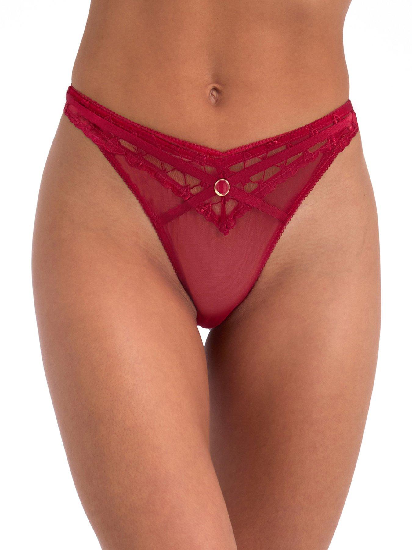 Boux Avenue Boux Avenue Josephina Embroidered Thong - Pillar Box