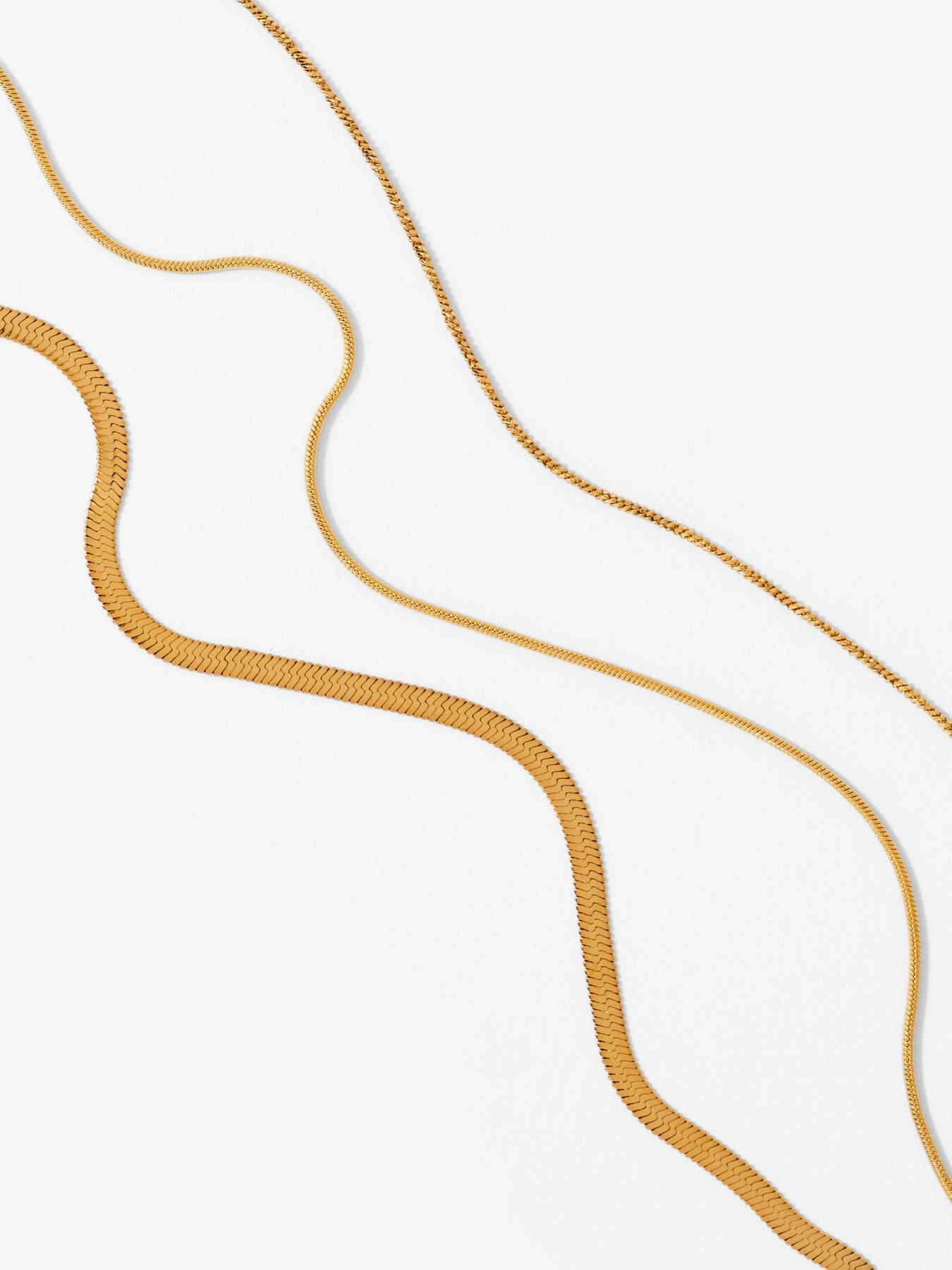 Image 4 of 5 of Mint Velvet Stainless Steel Triple Layered Necklace - Gold