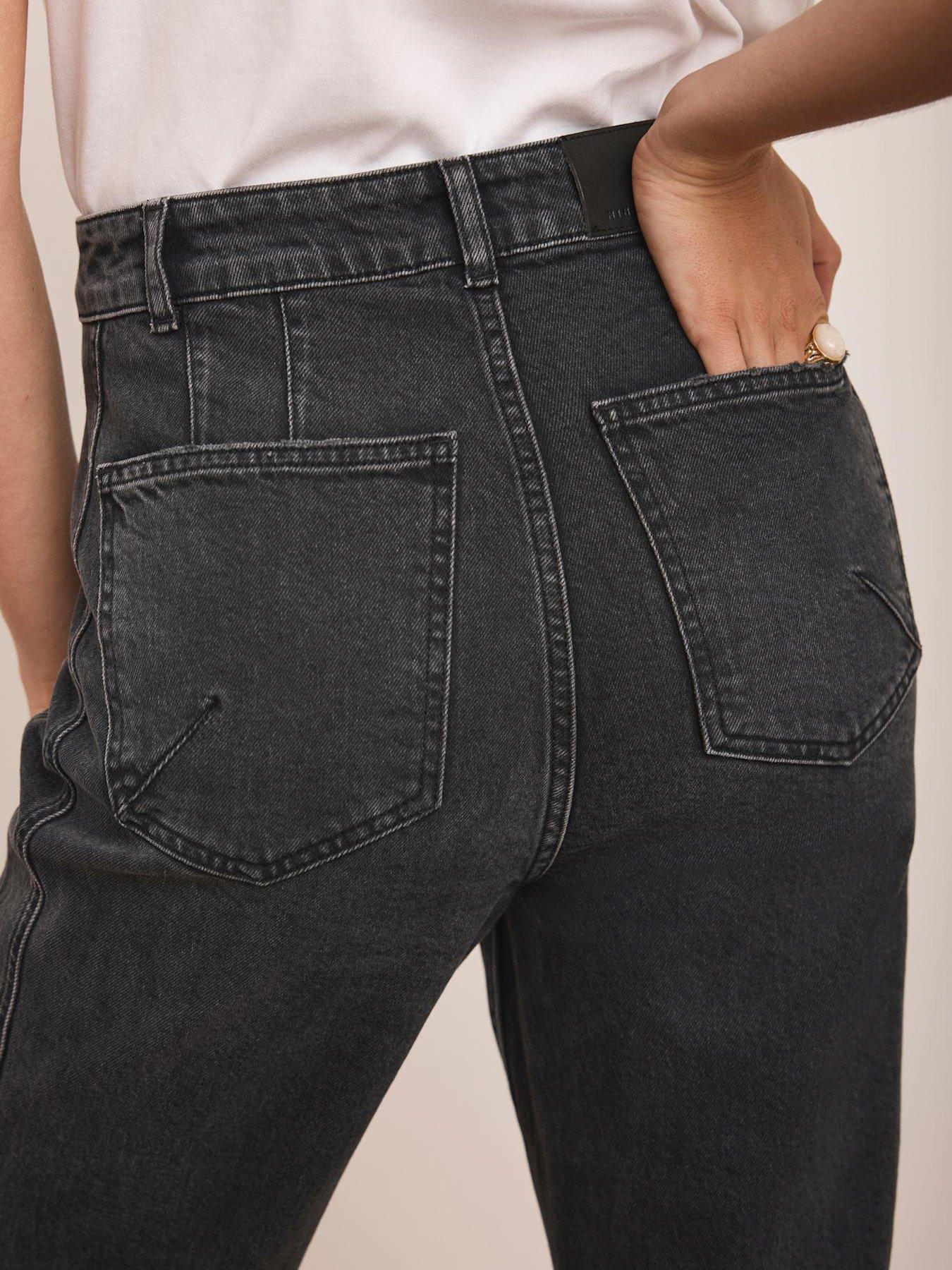 Image 3 of 6 of Mint Velvet Column Straight Jeans - Black Wash