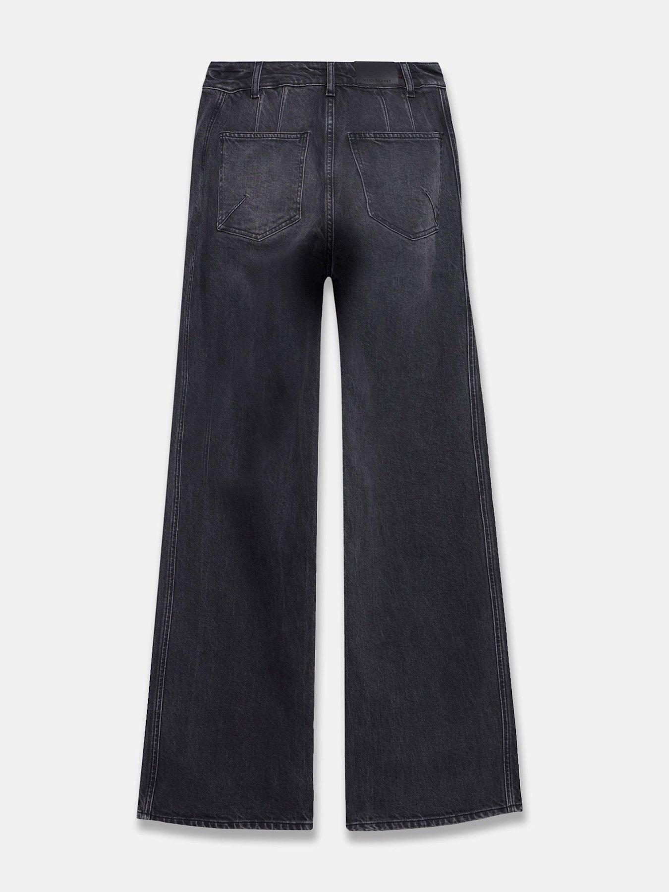 Image 6 of 6 of Mint Velvet Column Straight Jeans - Black Wash