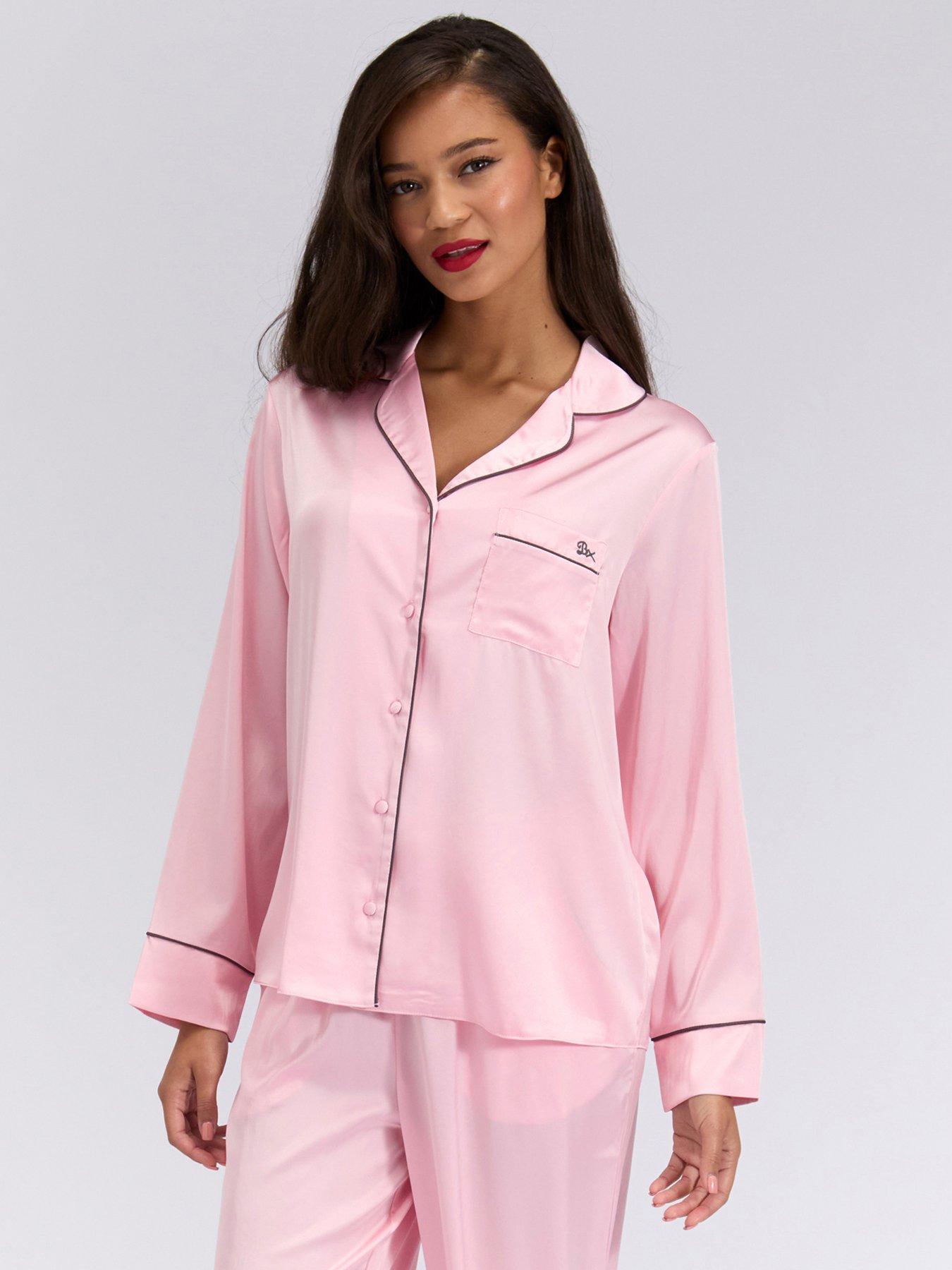 Boux Avenue Boux Avenue Luxe Satin Ls Revere Top - Light Pink
