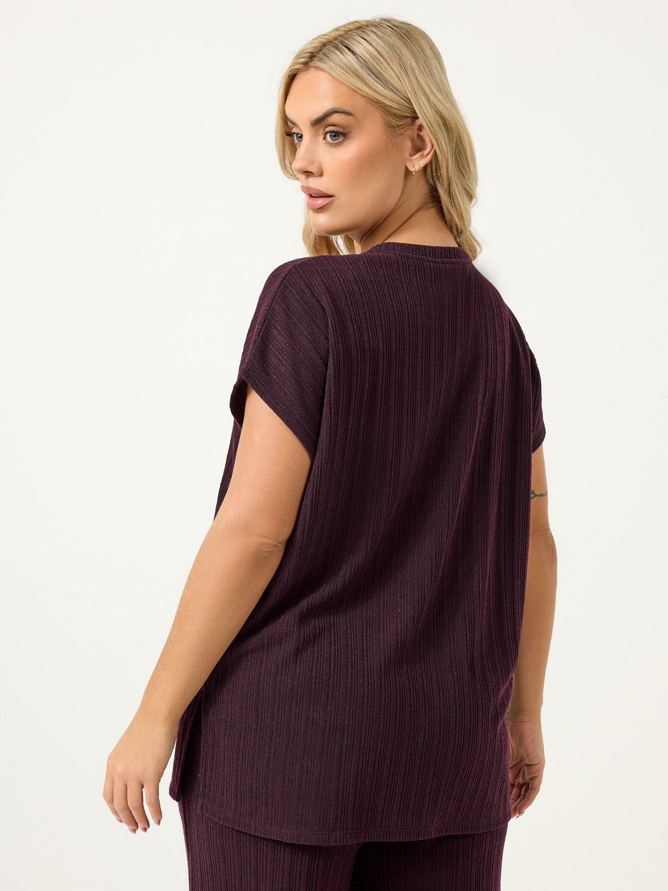 Image 2 of 5 of Yours Curve Knitted 2 Piece T-shirt Co Ord