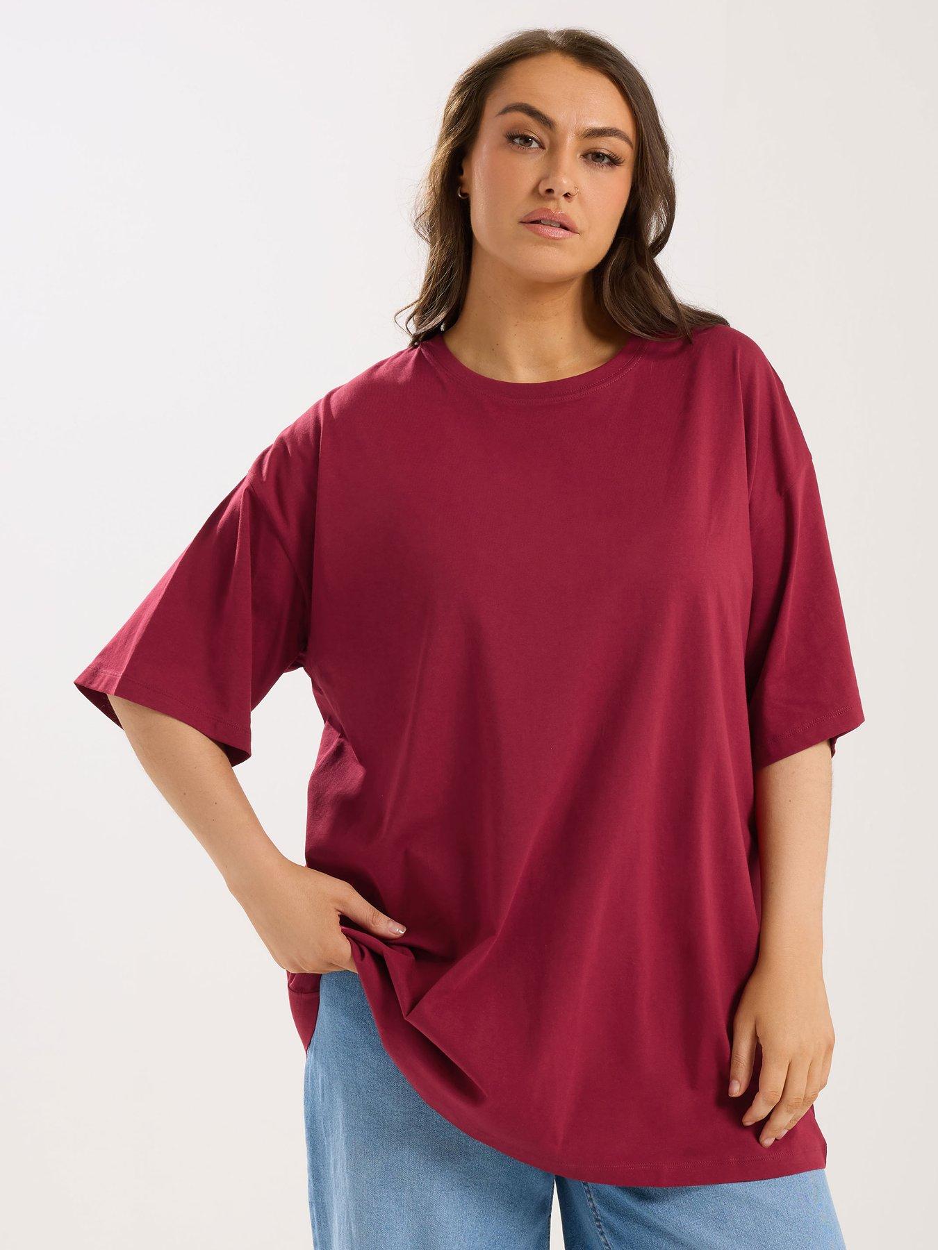 Image 1 of 5 of Yours Curve Relaxed Longline T-shirt