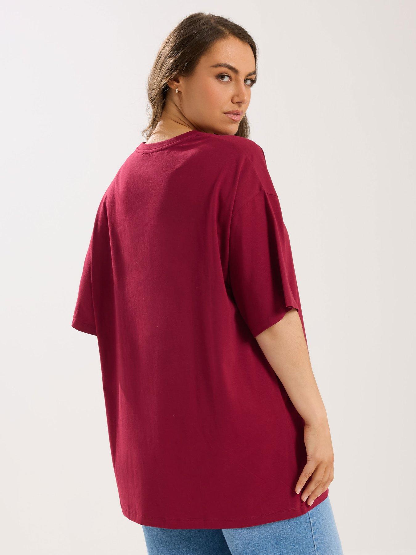 Image 2 of 5 of Yours Curve Relaxed Longline T-shirt