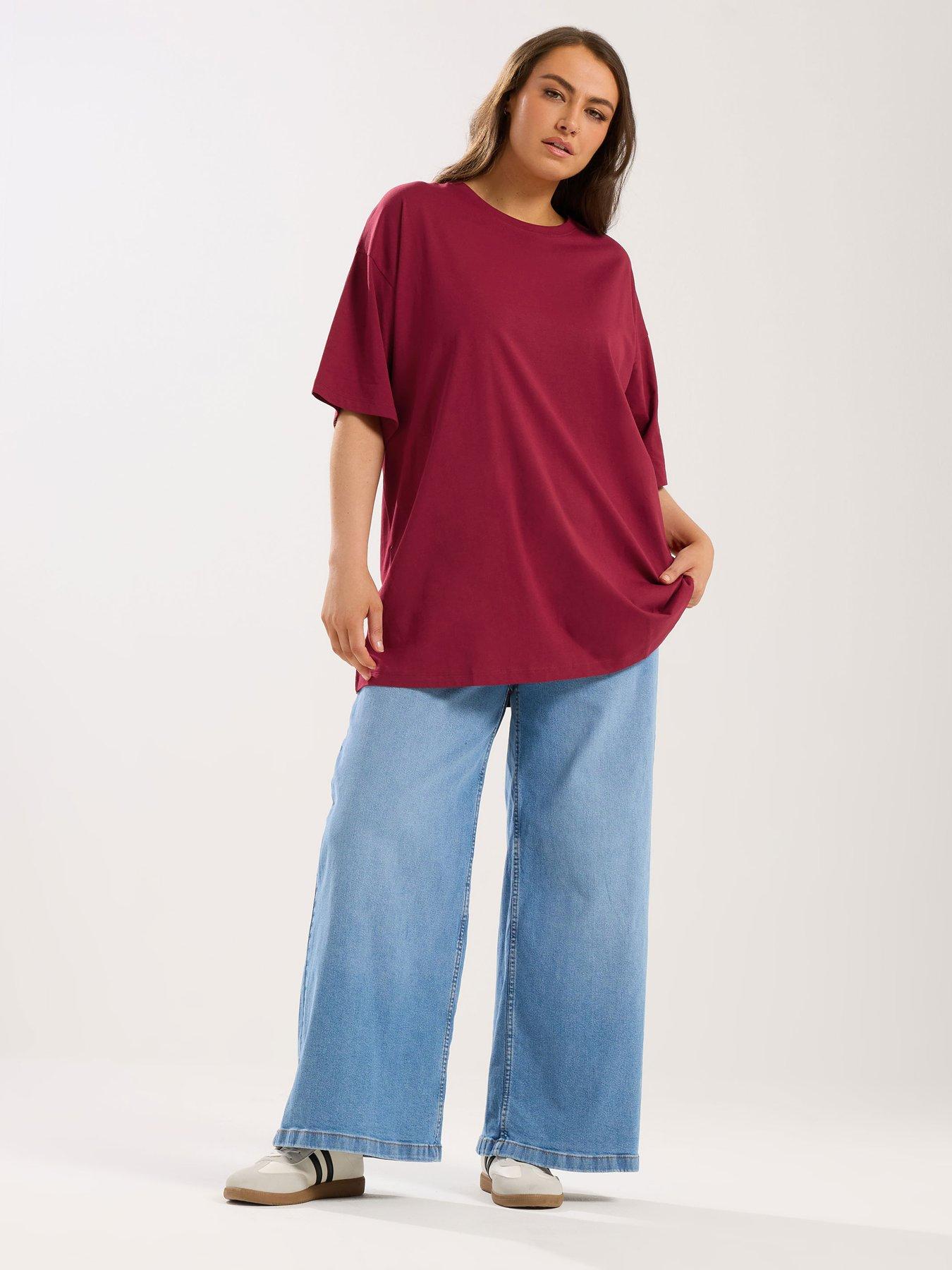 Image 3 of 5 of Yours Curve Relaxed Longline T-shirt