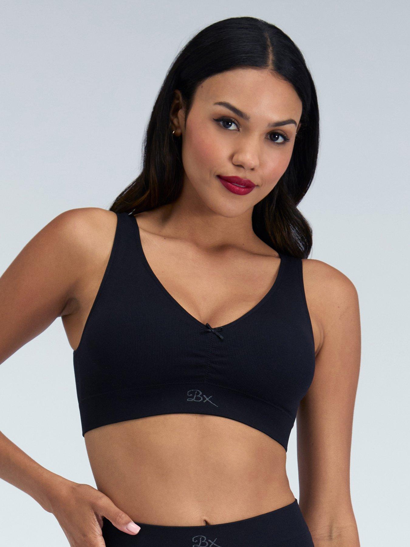 Boux Avenue Boux Avenue Rib Seamless Ruche Bralette - Black