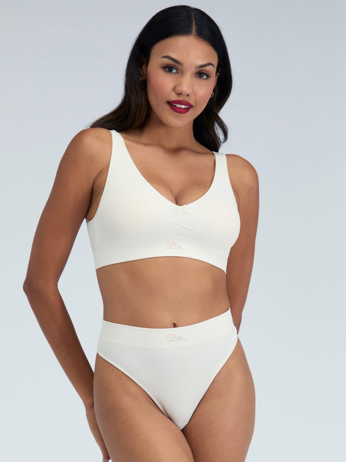 Image 3 of 5 of Boux Avenue Rib Seamless Ruche Bralette - Cream