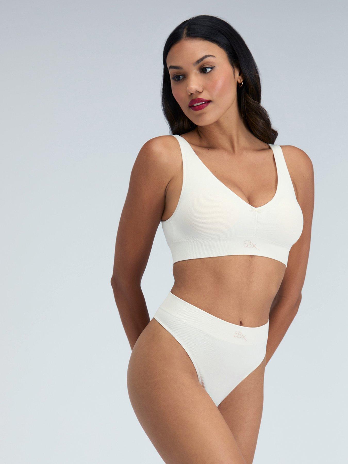 Image 4 of 5 of Boux Avenue Rib Seamless Ruche Bralette - Cream