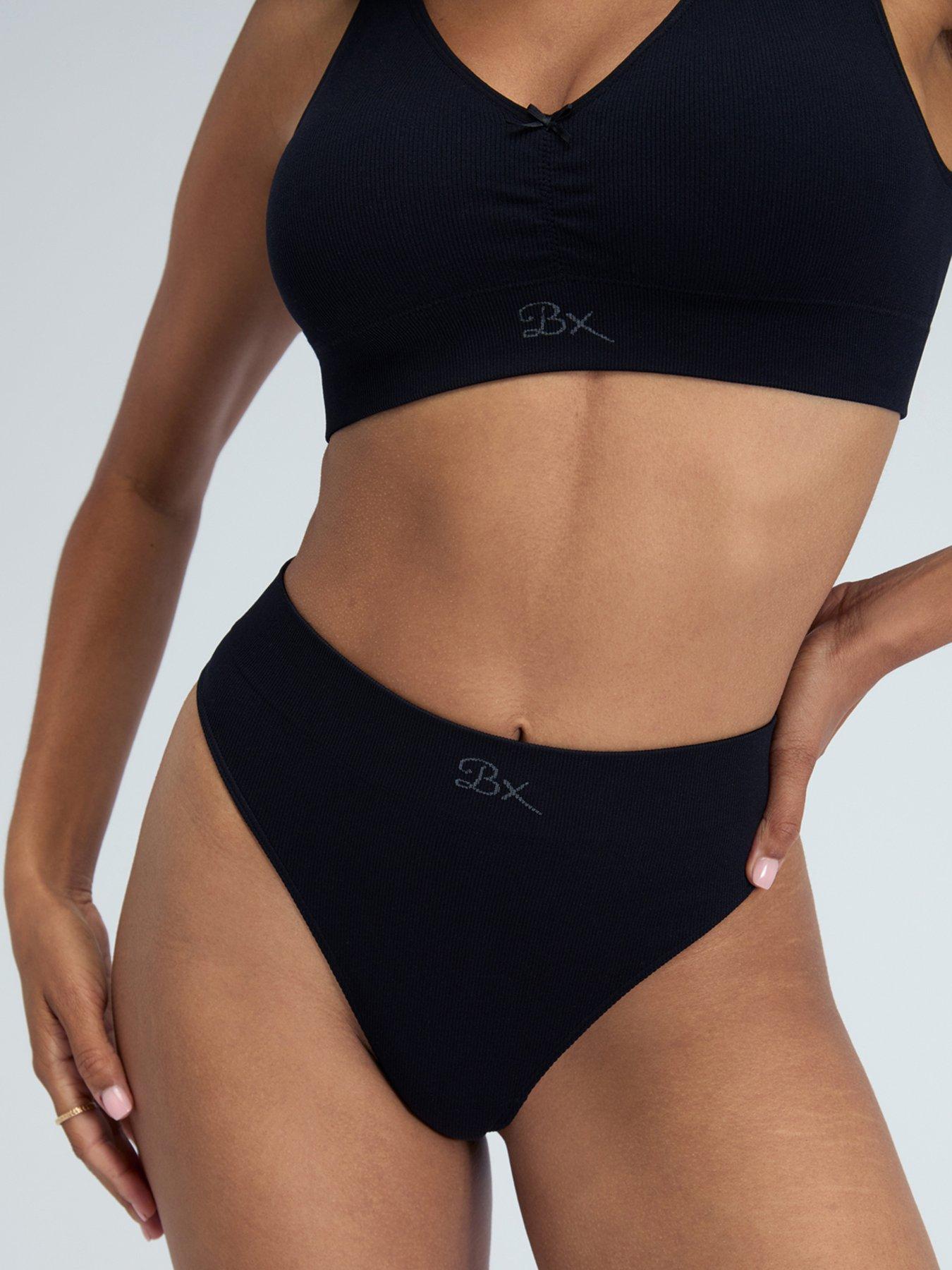 Image 5 of 5 of Boux Avenue Boux Avenue Rib Seamless Thong - Black
