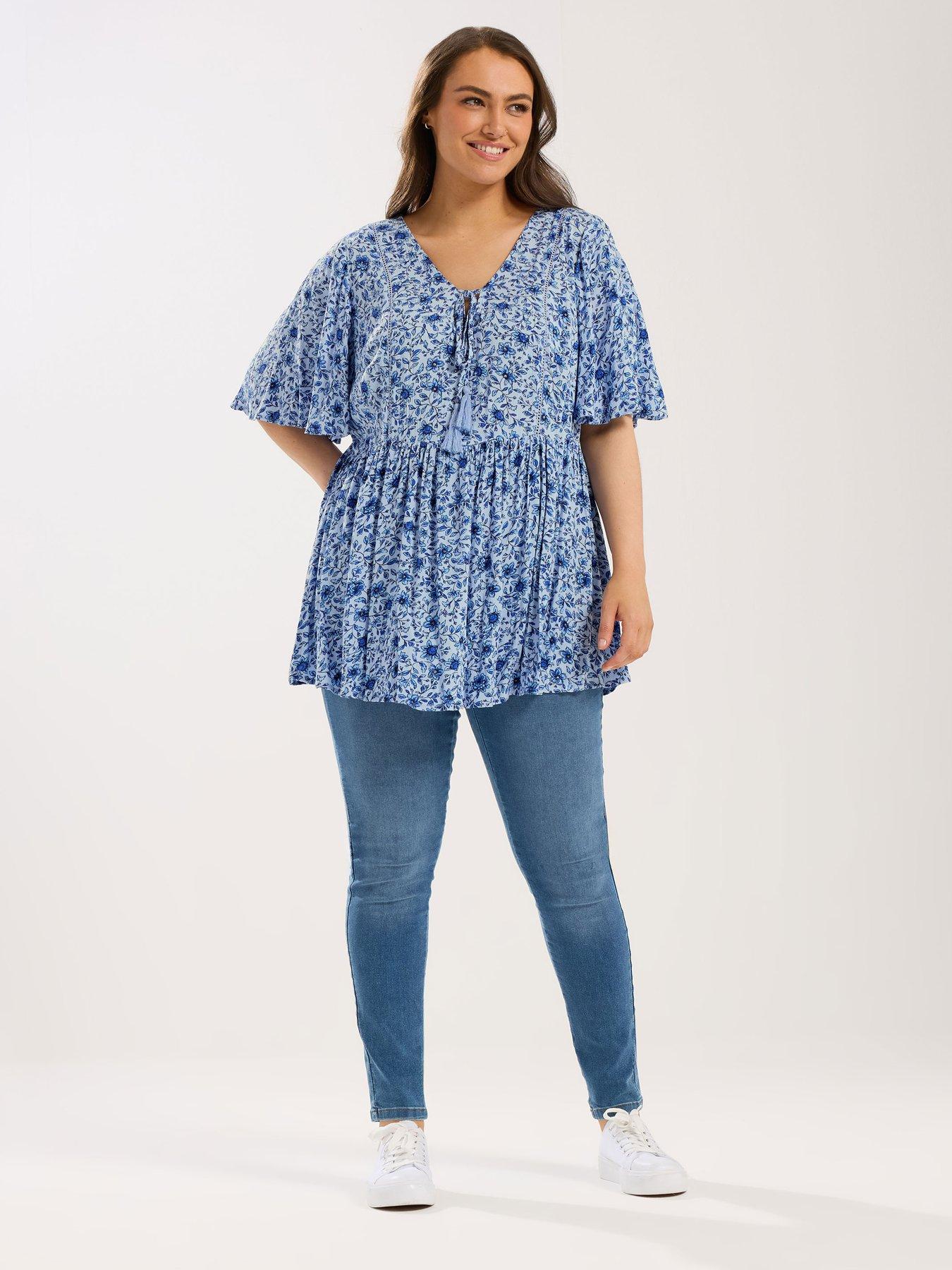 Image 3 of 5 of Yours Curve Short Angel Sleeve Gypsy Top
