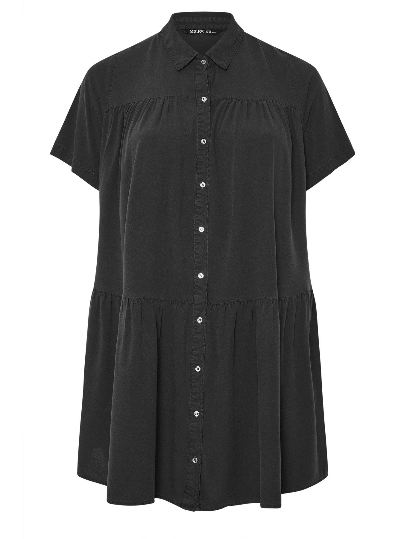 Image 5 of 5 of Yours Curve Tiered Smock Chambray Shirt