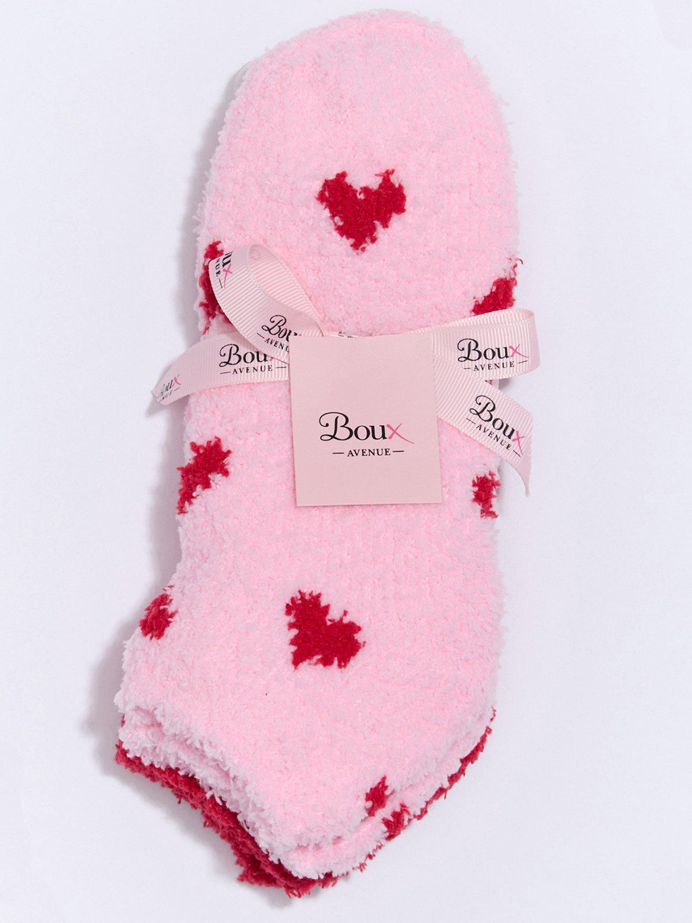Image 3 of 5 of Boux Avenue Heart 2 Pack Trainer Socks - Red