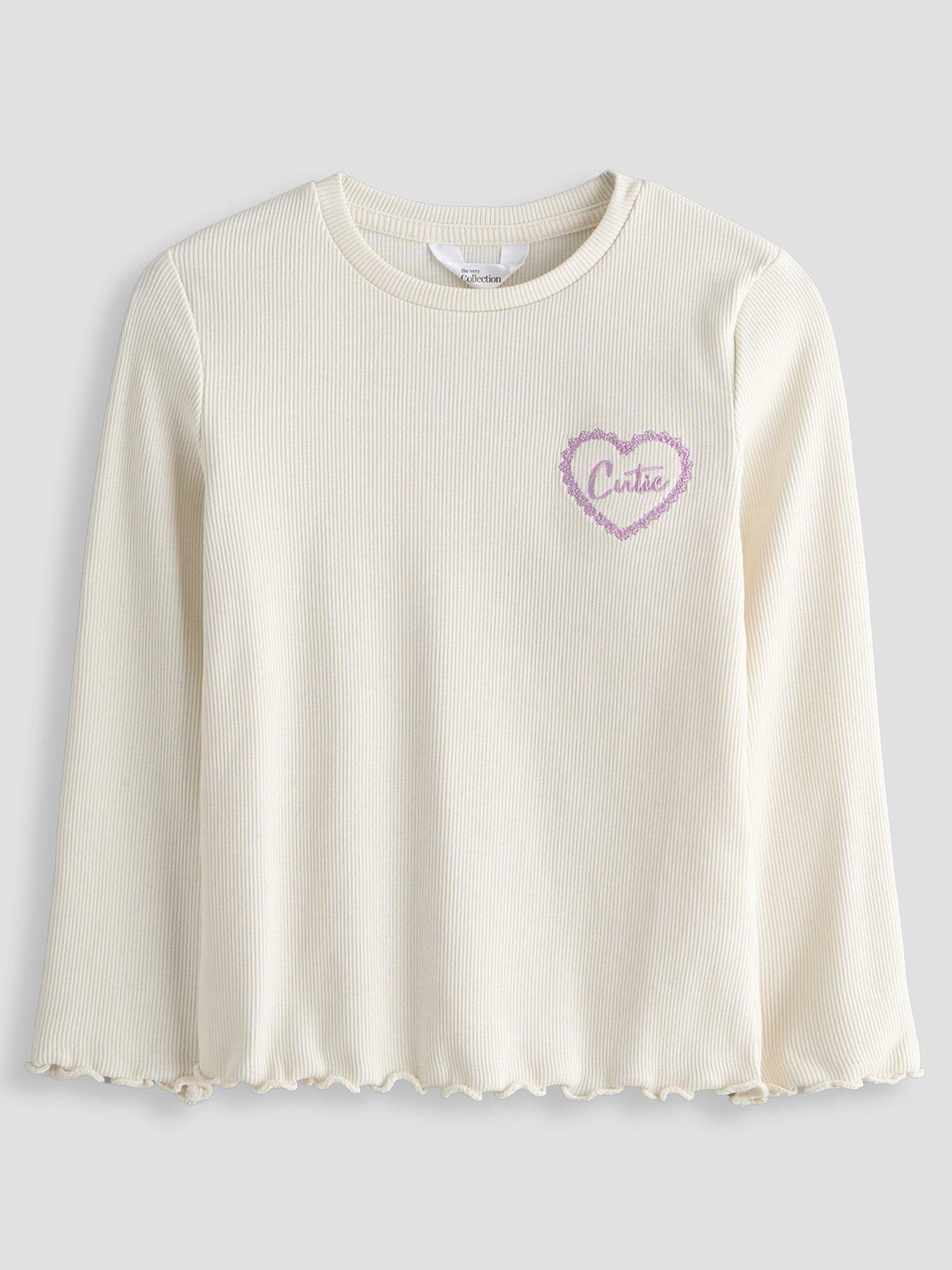 Image 2 of 5 of The Very Collection Girls Rib Long Sleeve Basic T-shirts (9 months - 7 years) - Multi