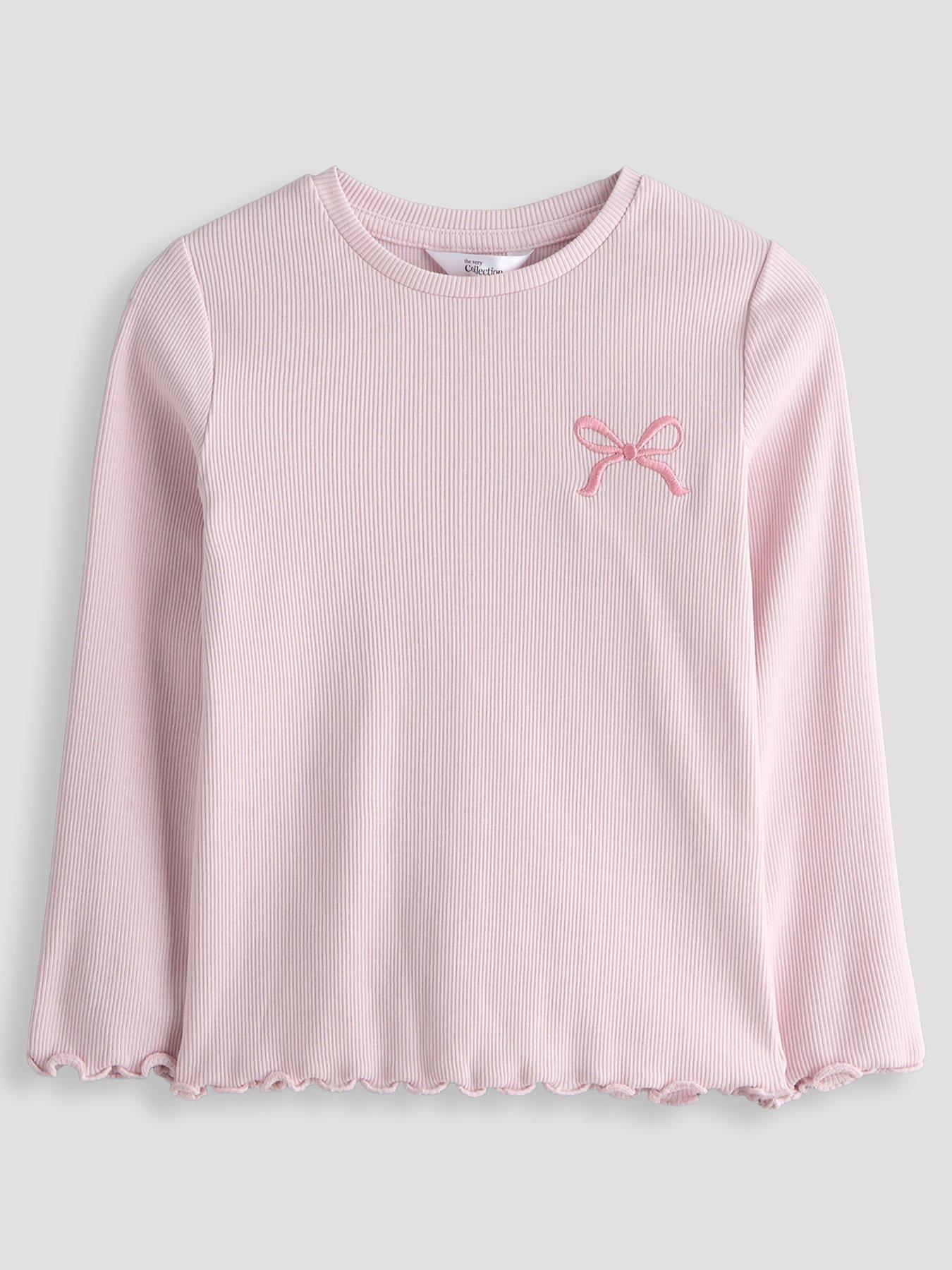 Image 3 of 5 of The Very Collection Girls Rib Long Sleeve Basic T-shirts (9 months - 7 years) - Multi