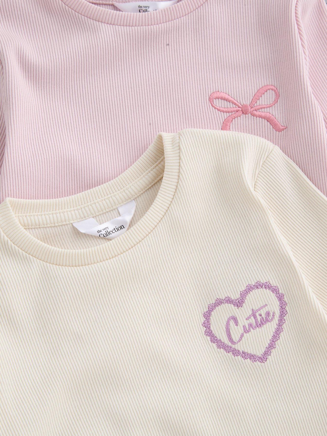 Image 5 of 5 of The Very Collection Girls Rib Long Sleeve Basic T-shirts (9 months - 7 years) - Multi