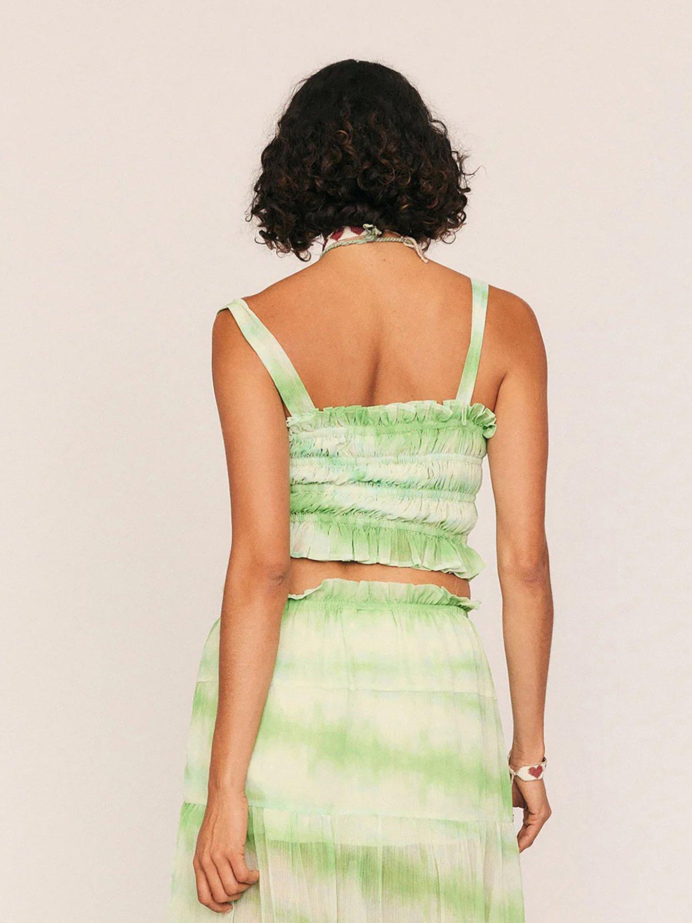 Image 2 of 3 of Summery Bennie Crop Top - Green