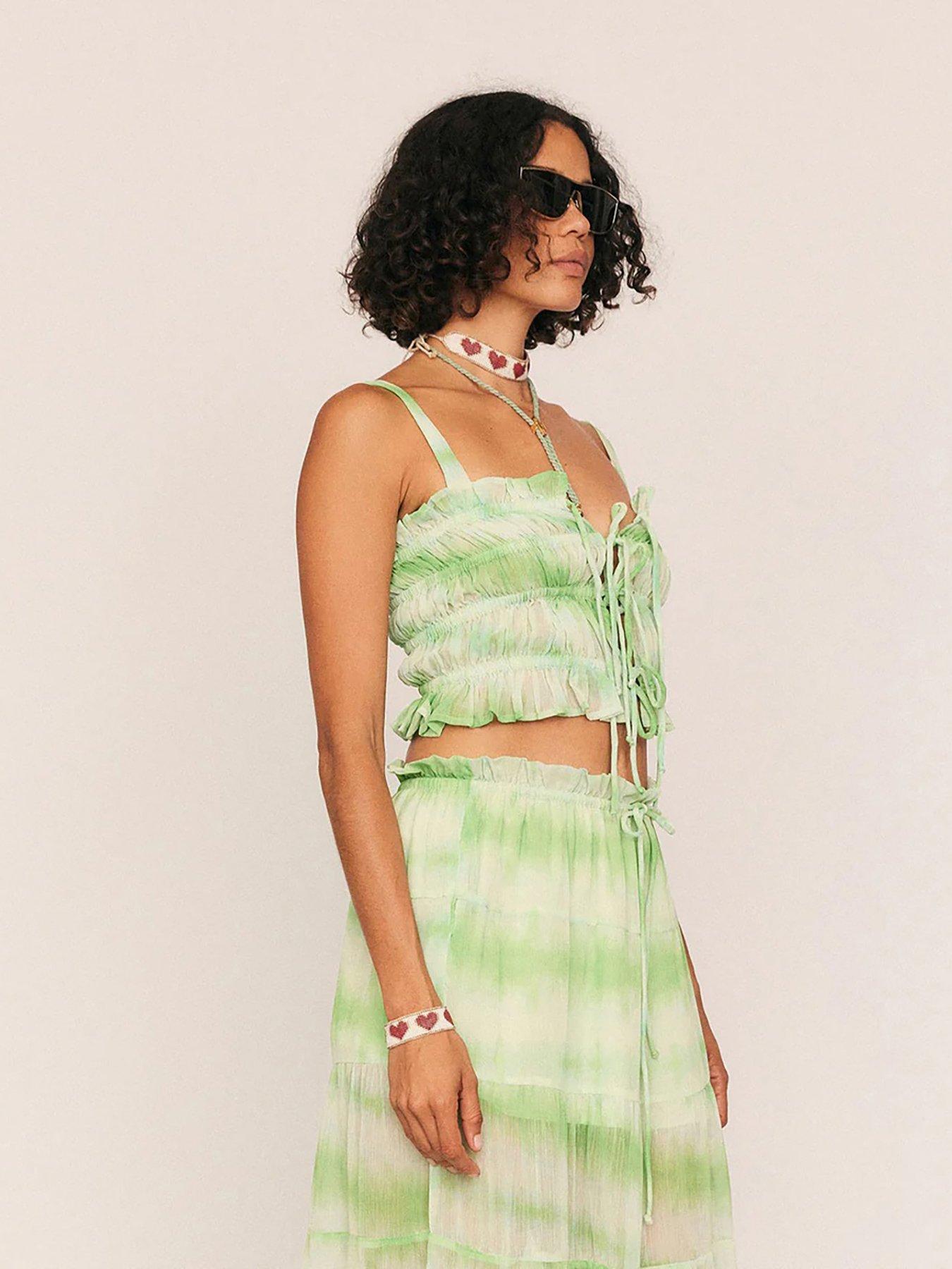 Image 3 of 3 of Summery Bennie Crop Top - Green