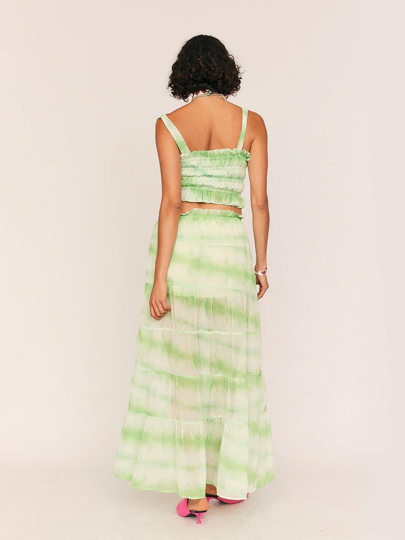 Image 2 of 3 of Summery Bennie Maxi Skirt - Green