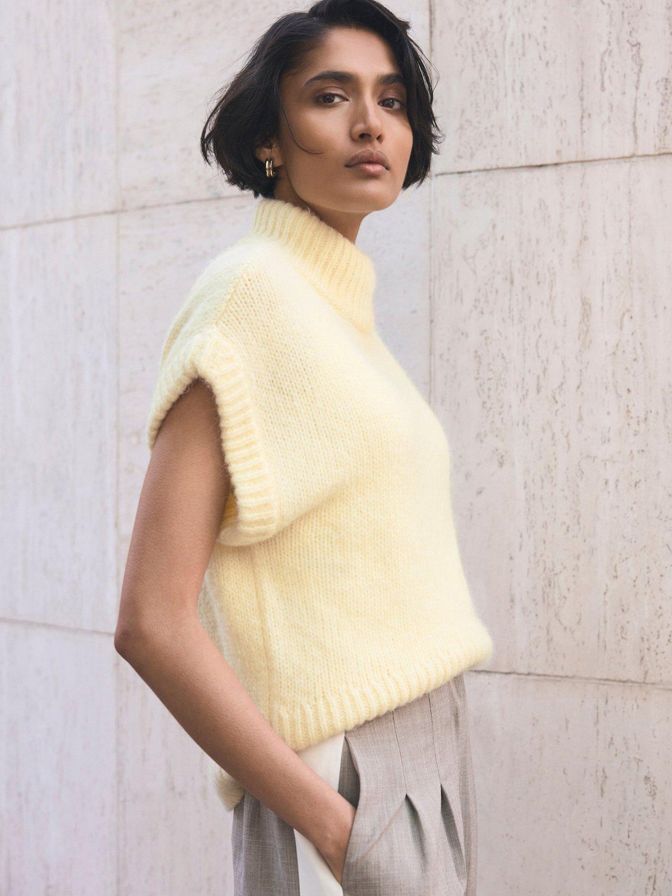 Mint Velvet Yellow Wool Blend Knit Top