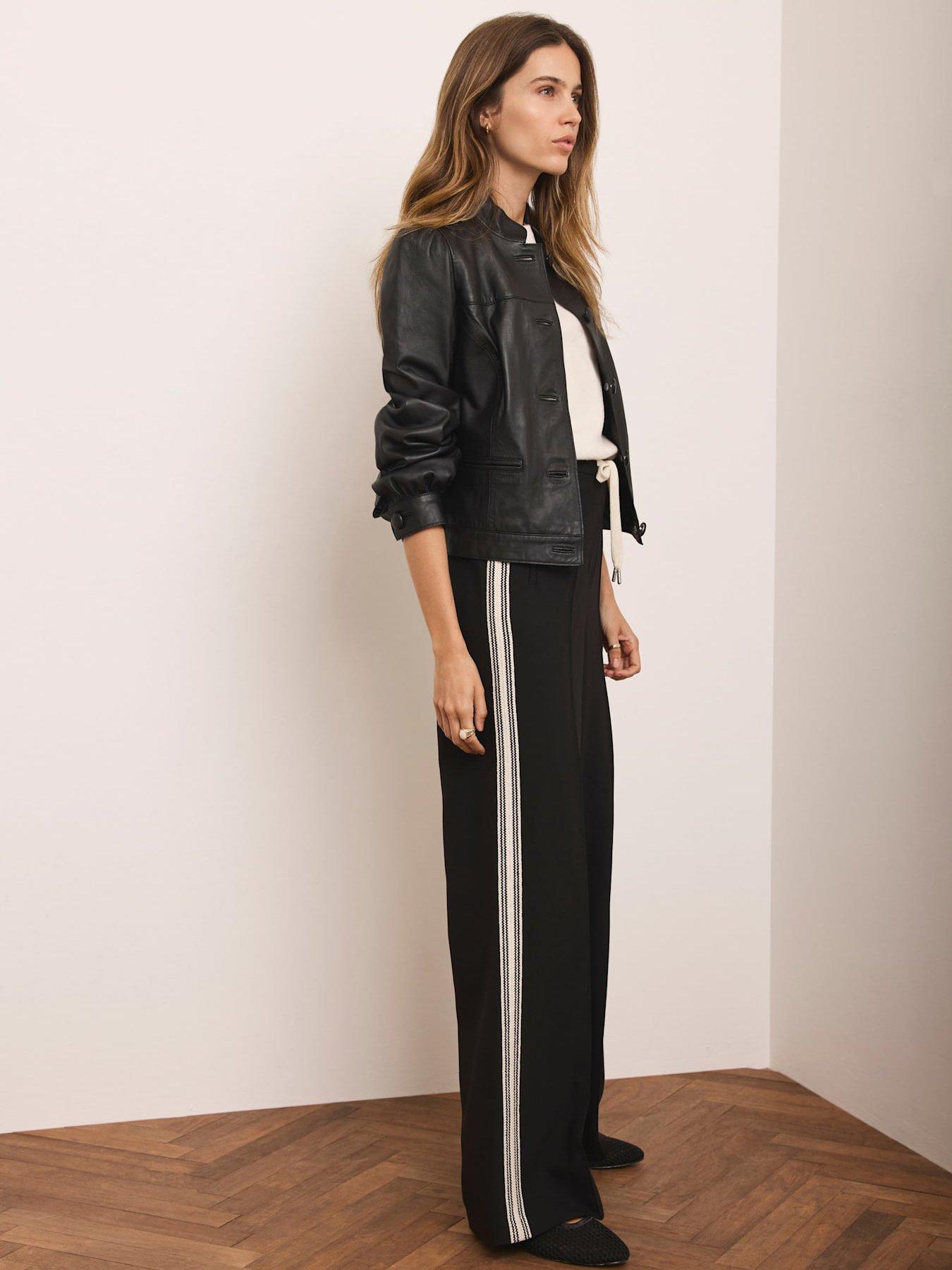 Image 3 of 7 of Mint Velvet Black Crochet Side Trouser