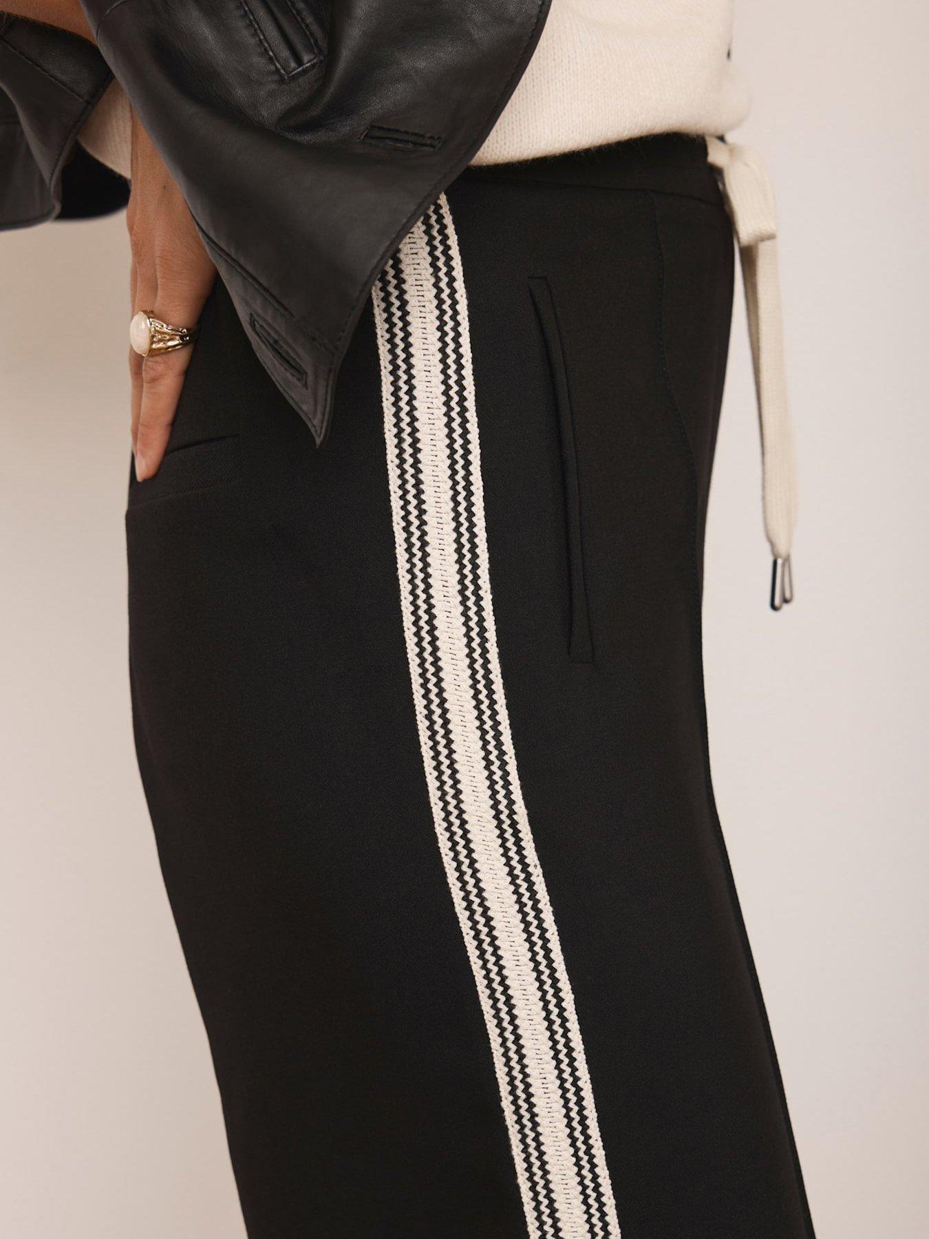 Image 5 of 7 of Mint Velvet Black Crochet Side Trouser