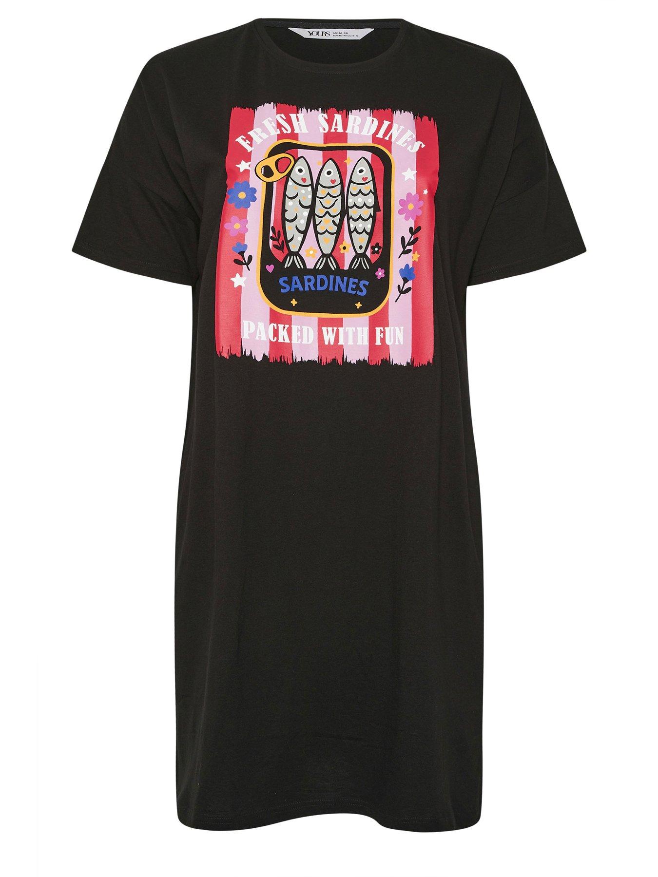 Image 5 of 5 of Yours Curve Sardines Sleep T-shirt