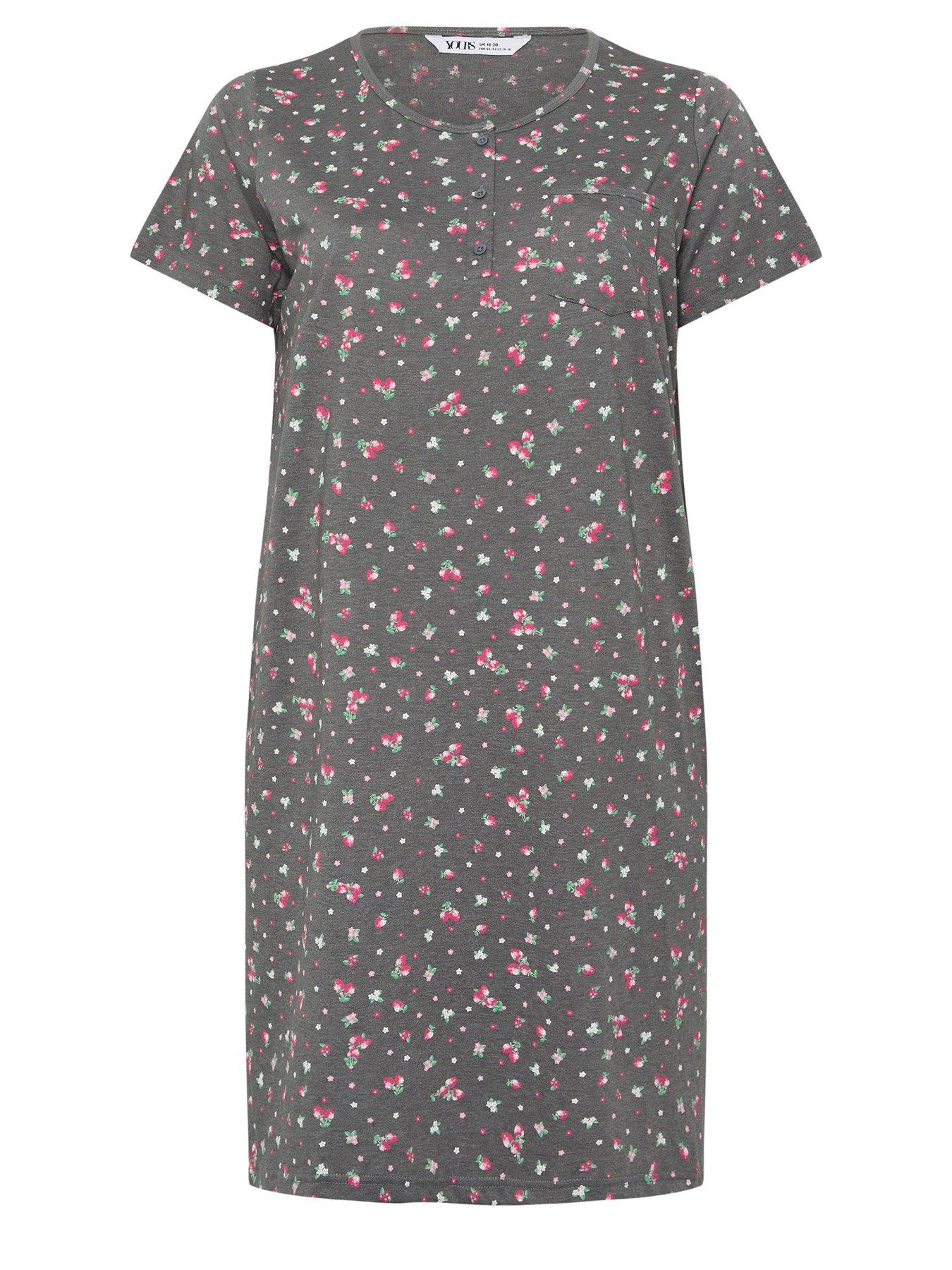 Image 5 of 5 of Yours Curve Ditsy Placket Nightdress