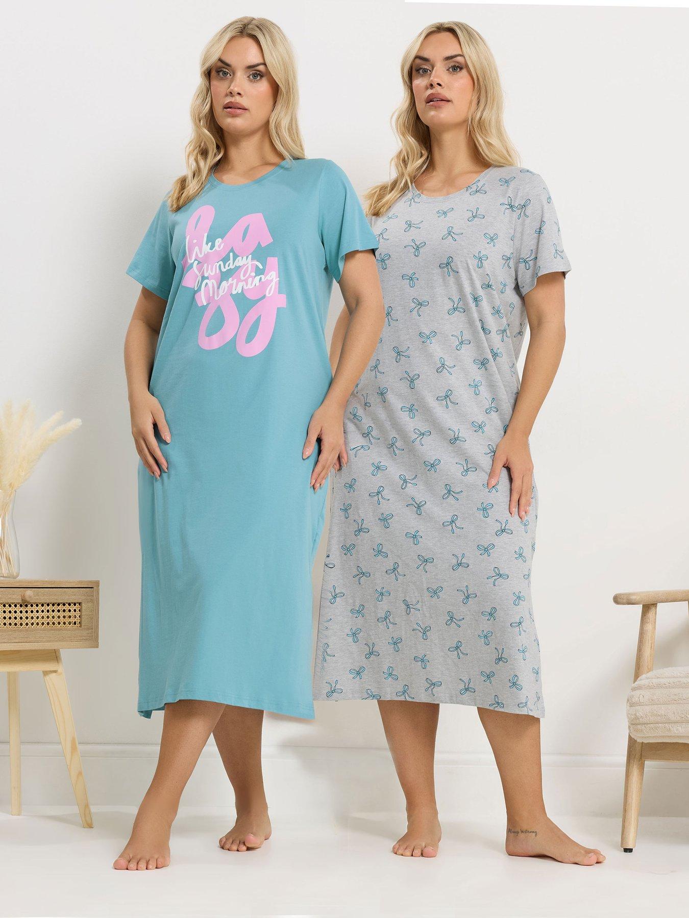 Yours Curve 2 Pack 'lazy Sunday' Midaxi Nightdress