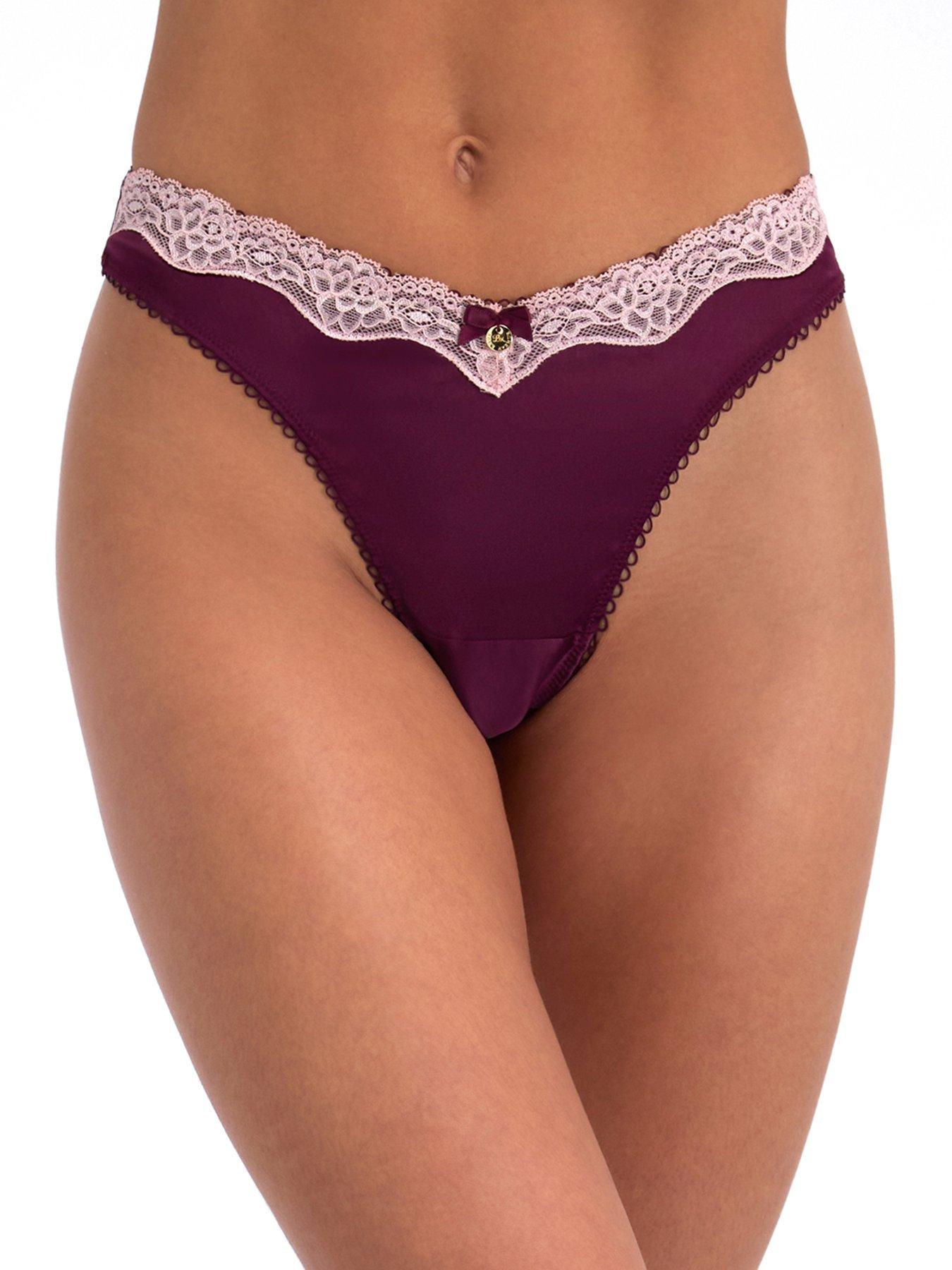 Boux Avenue Boux Avenue Gretta Satin Thong - Berry